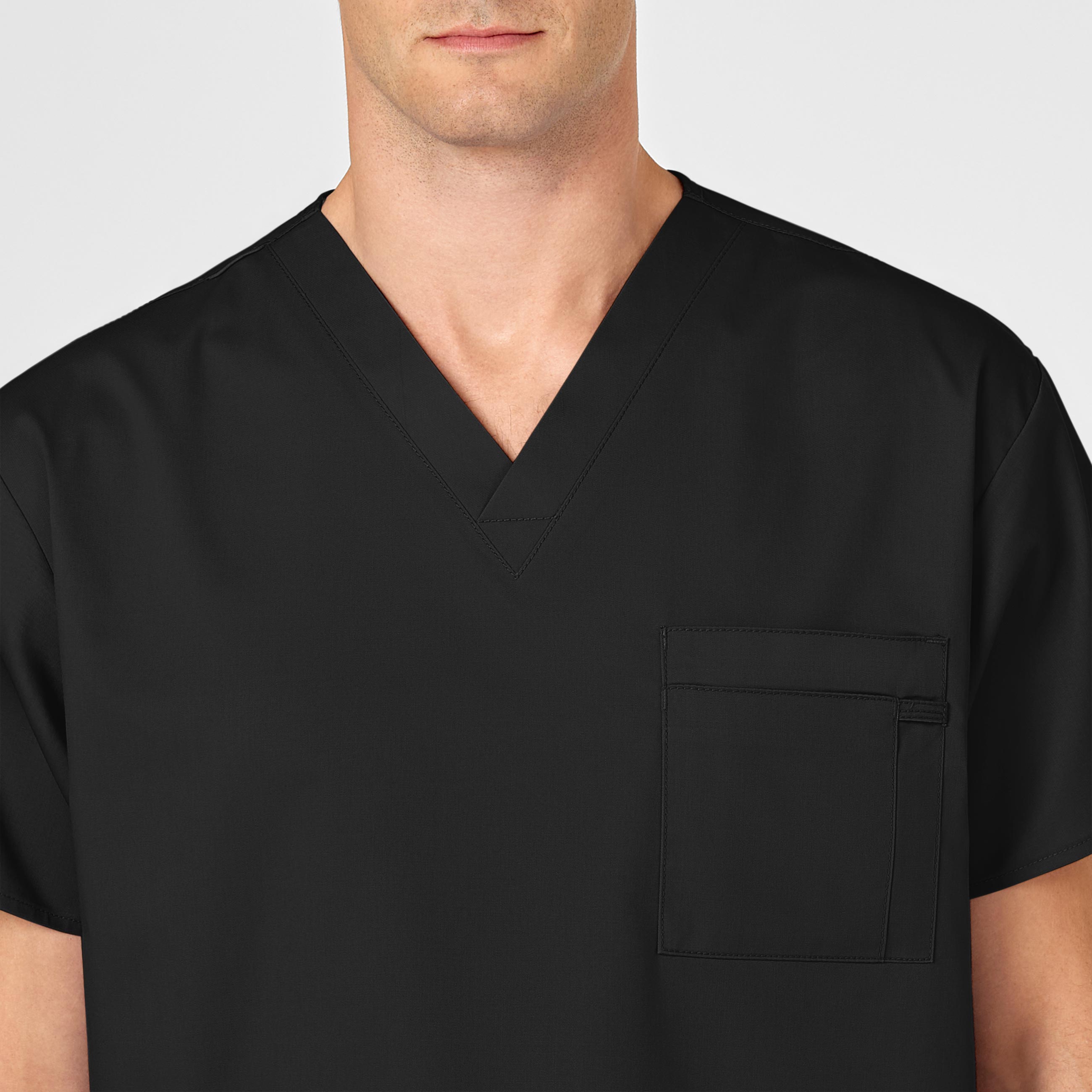 WonderWORK 100 Unisex V-Neck Scrub Top Black