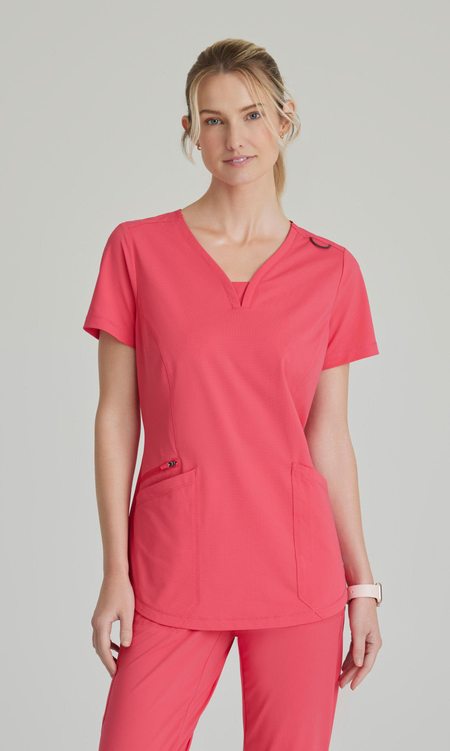 Skechers Slip-Ins Knits SKT220 Serene Knit Scrub Top Punch Pink