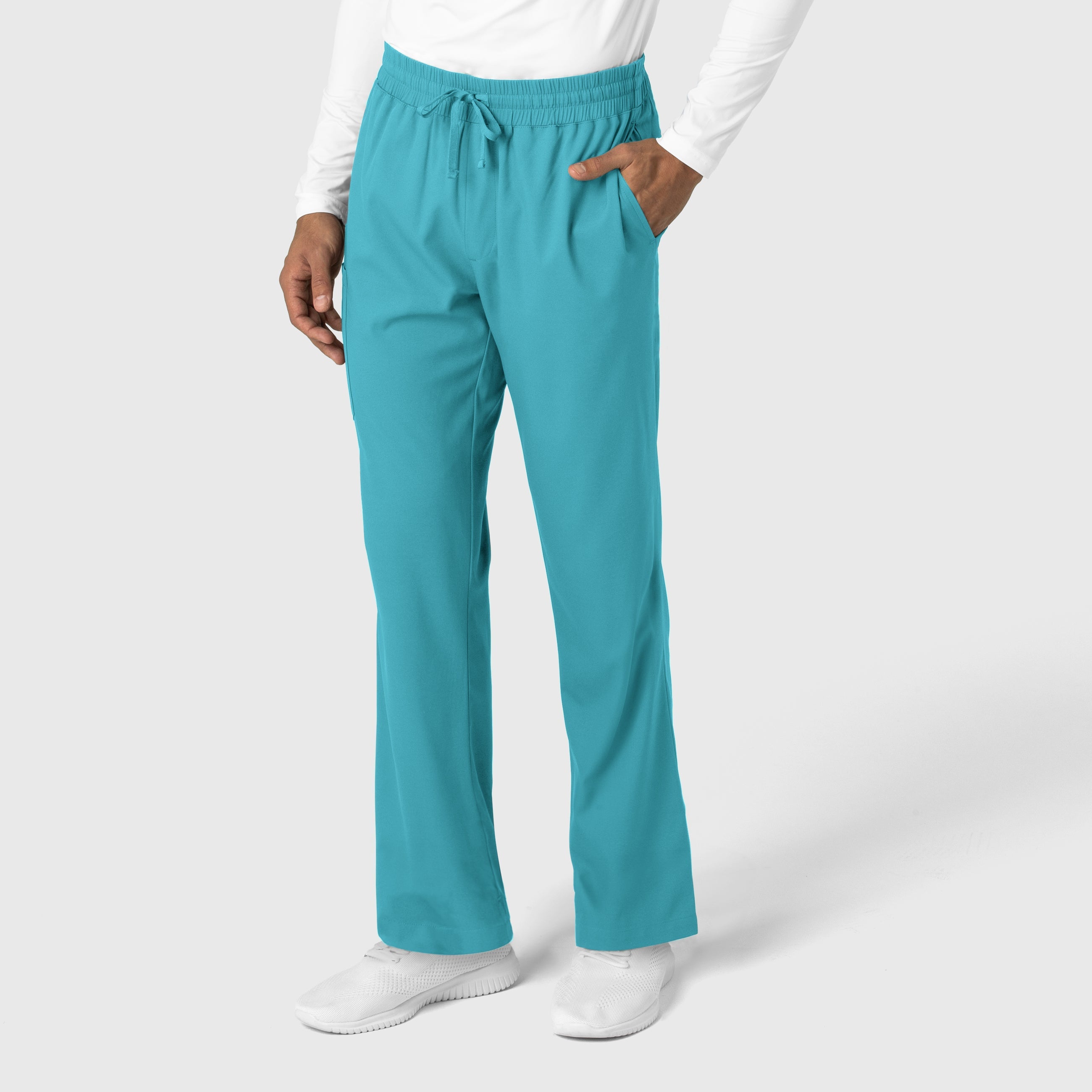 Boundless 5351 Men's Straight Leg Scrub Pants Teal