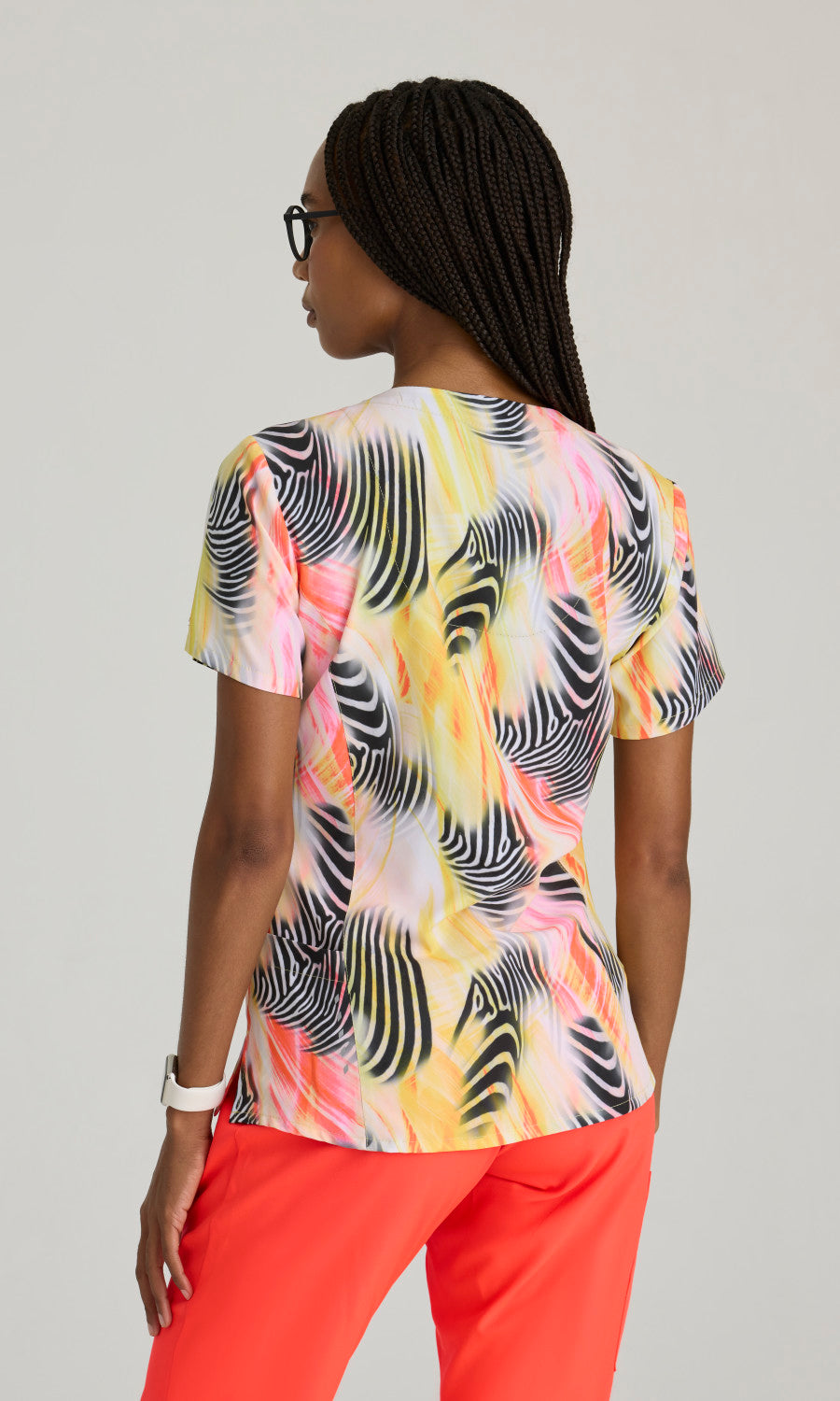 Barco One 5107 Thrive Print Scrub Top Zebra Brilliance