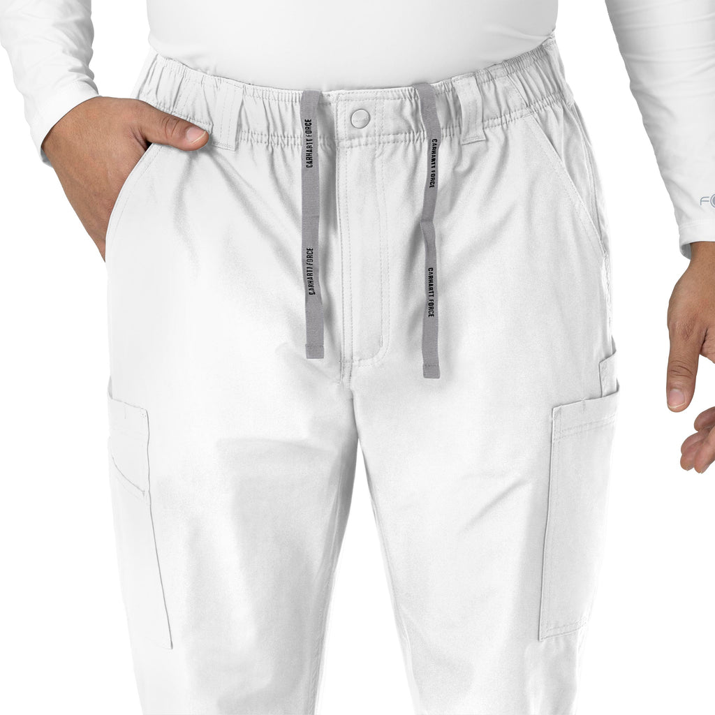 Force Essentials C56113 Men's Straight Leg Cargo Scrub Pants White