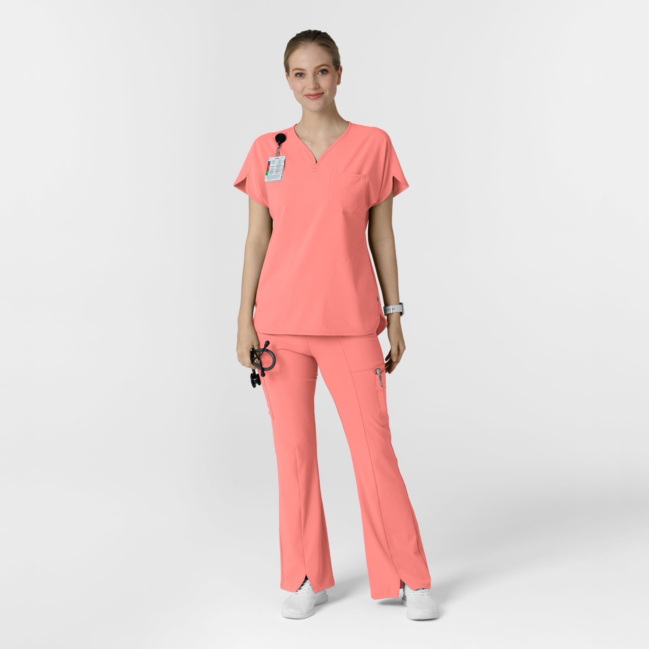 RENEW 6634 Women's Dolman Scrub Top Paradise Pink