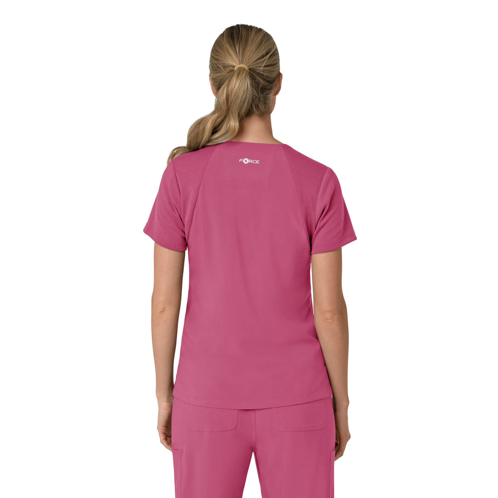Force Cross-Flex C13210 Women's Flex Panel V-Neck Scrub Top Electric Fuschia