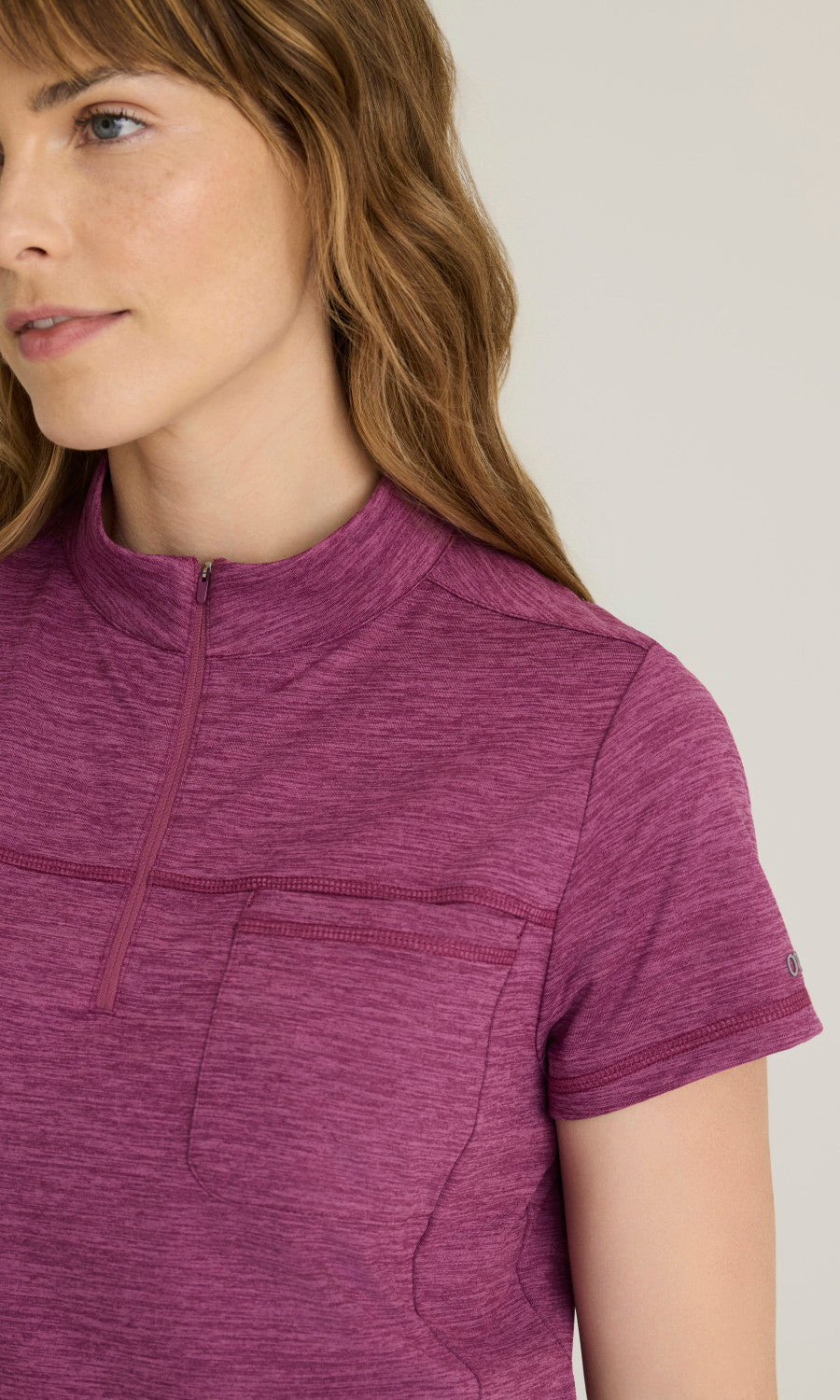 Barco One Performance Knit BOT270H Vigor Top (Heathered) Dark Mauve Heather