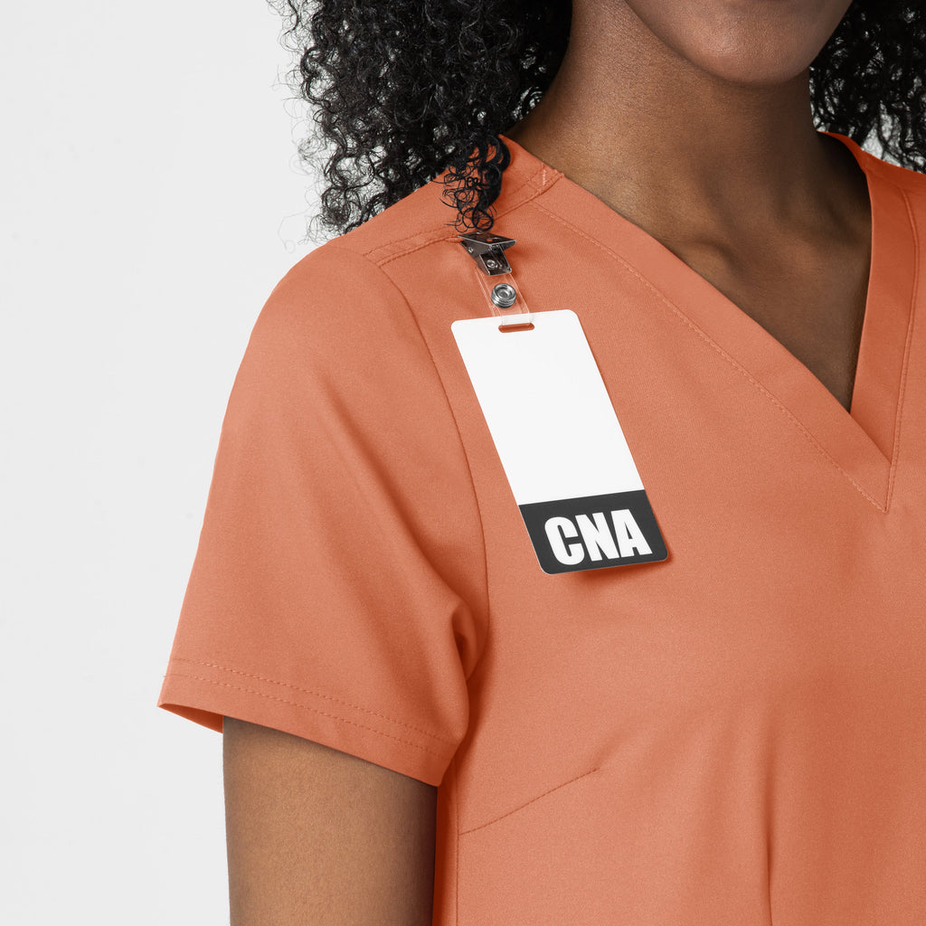 Thrive 6122 Fitted 3-Pocket V-Neck Scrub Top Terracotta