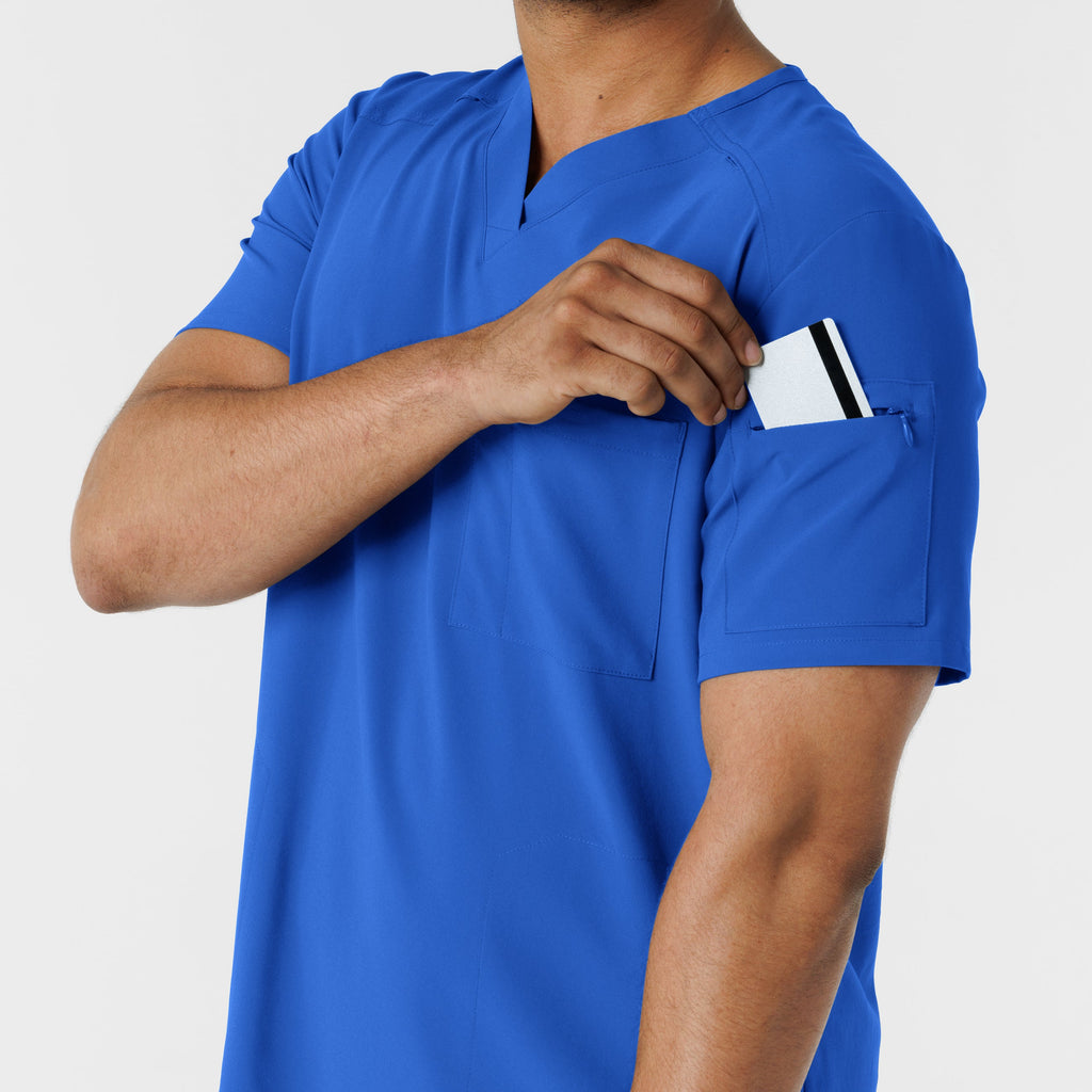 RENEW 6834 Men's V-Neck 5 Pocket Scrub Top Royal