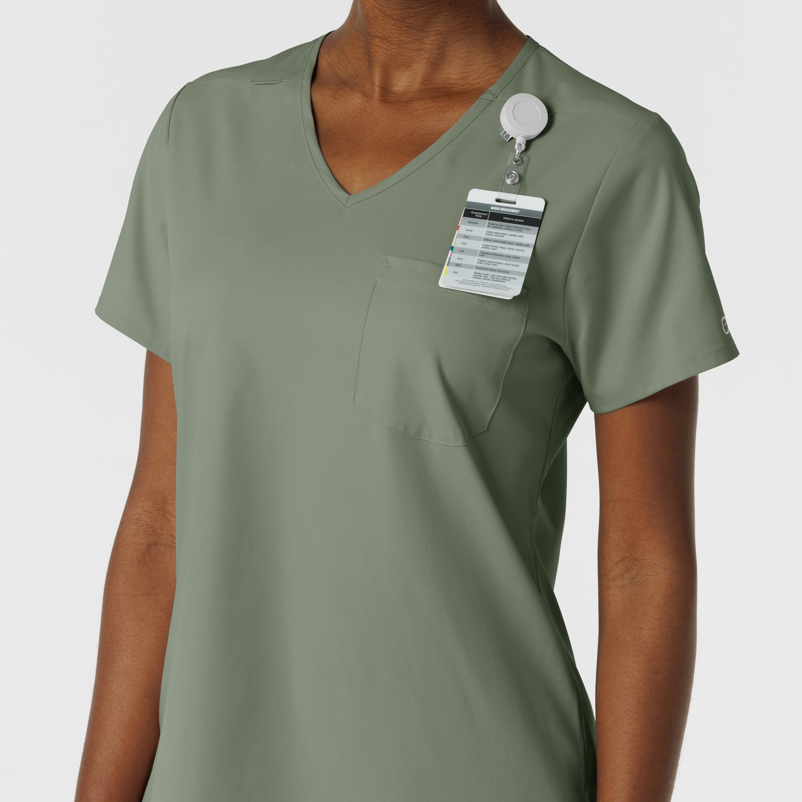 Boundless 6151 Tuck-In Scrub Top Sage
