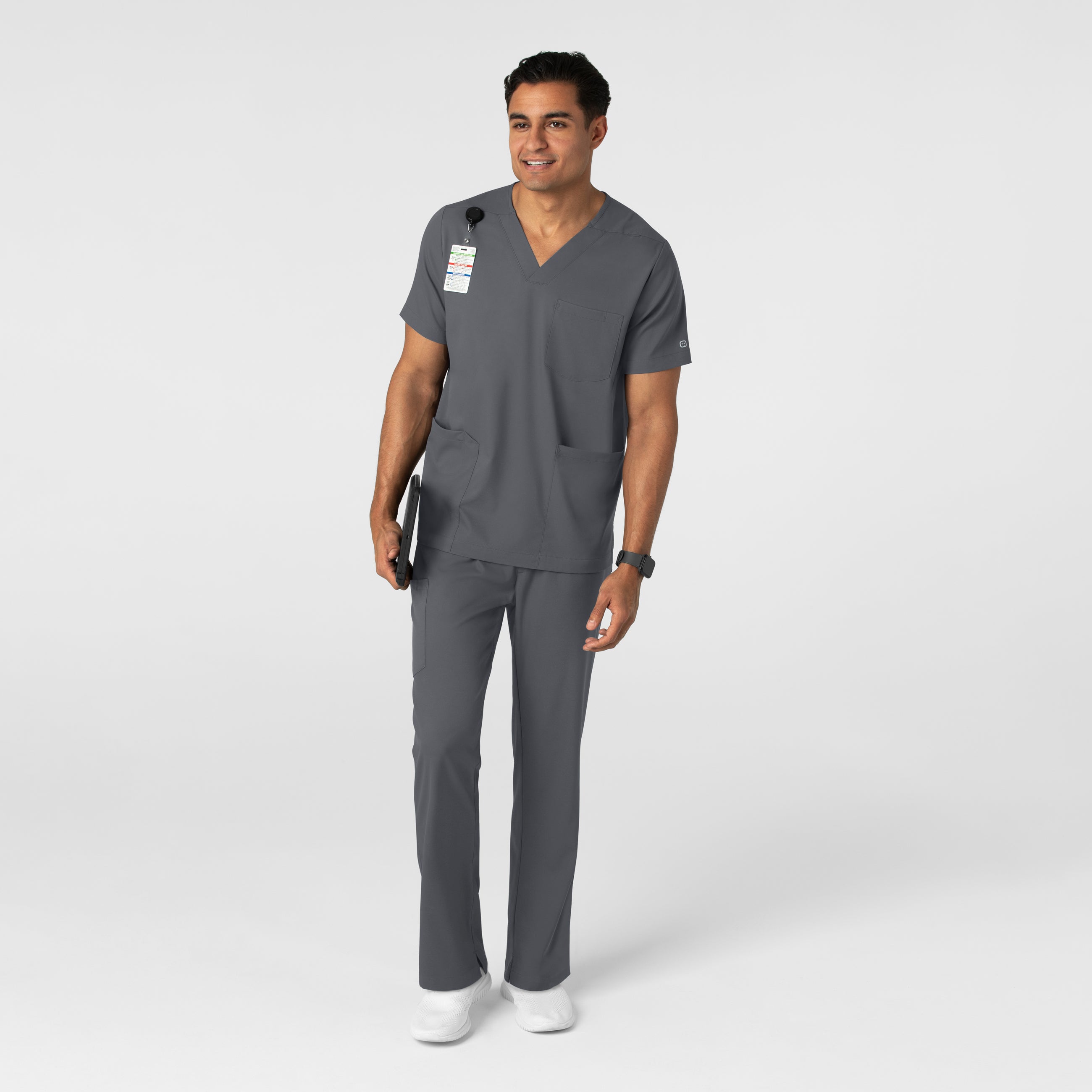 Boundless 5351 Men's Straight Leg Scrub Pants Pewter