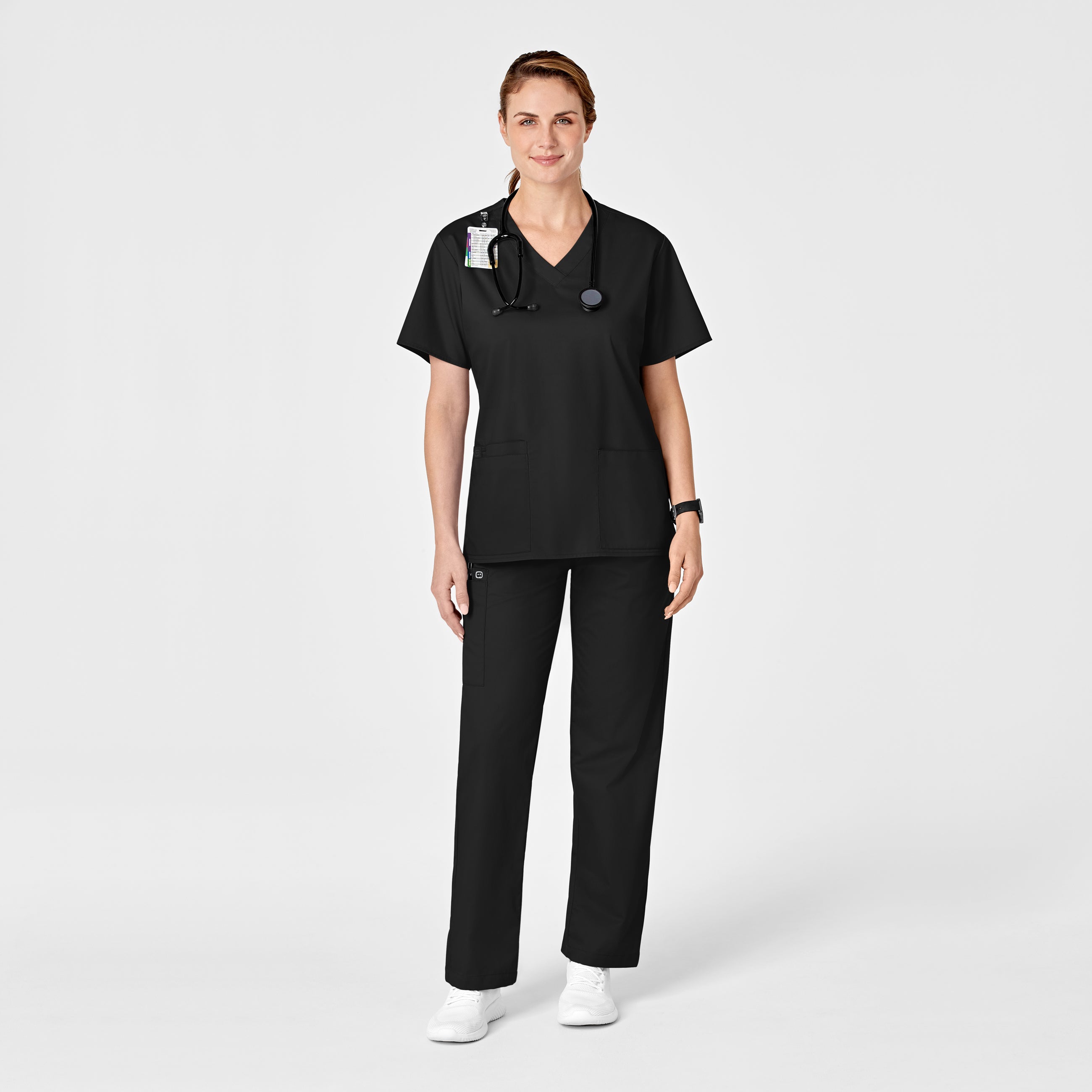 WonderWORK 501 Pull-On Cargo Scrub Pants Black