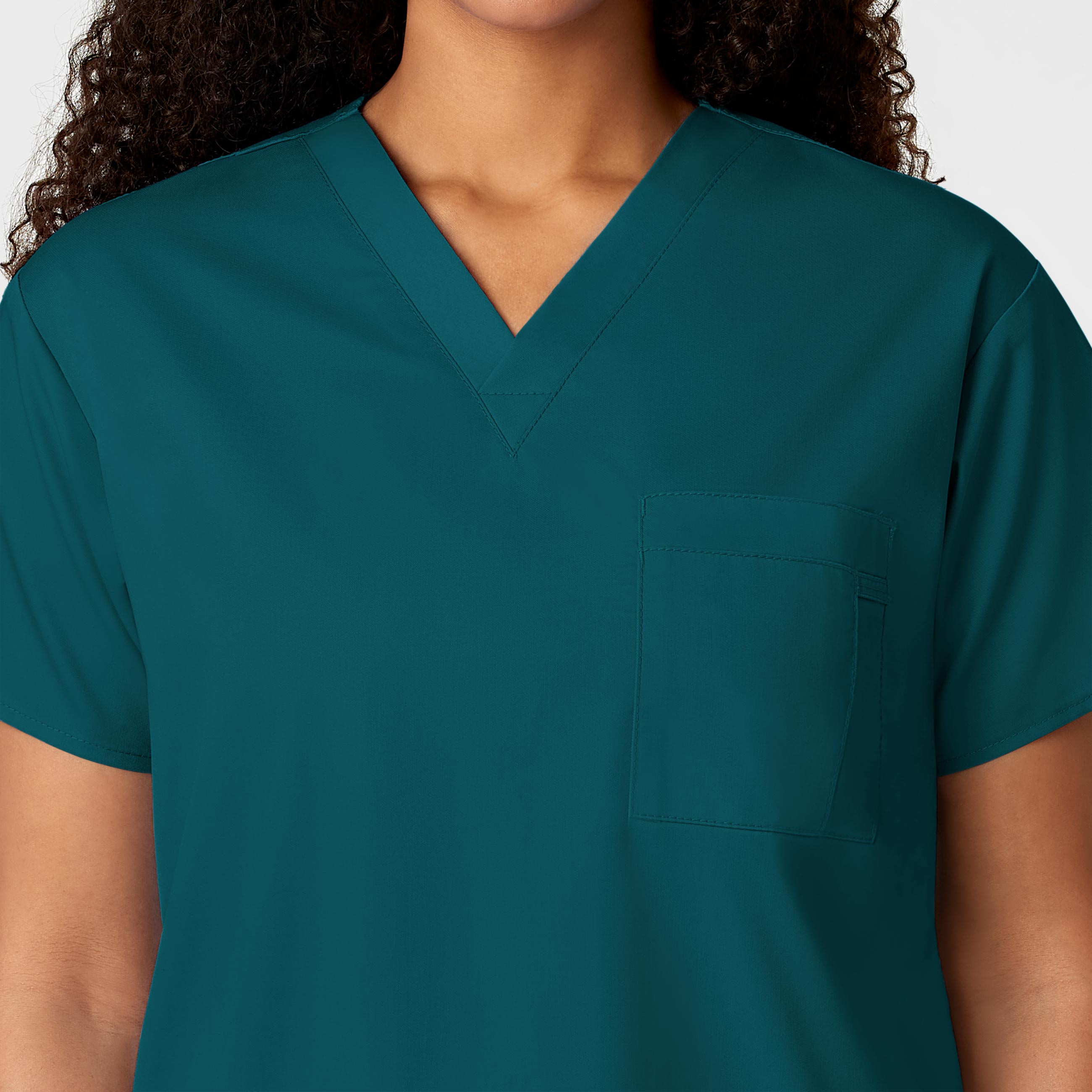 WonderWORK 100 Unisex V-Neck Scrub Top Caribbean Blue