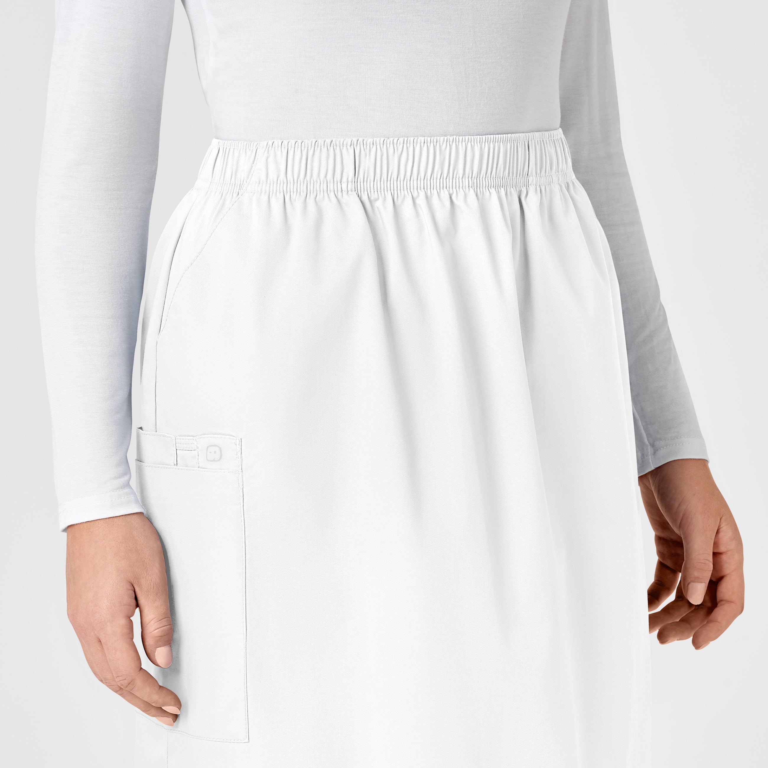 WonderWORK 701 Pull On Cargo Skirt White