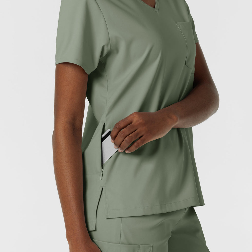 Boundless 6151 Tuck-In Scrub Top Sage