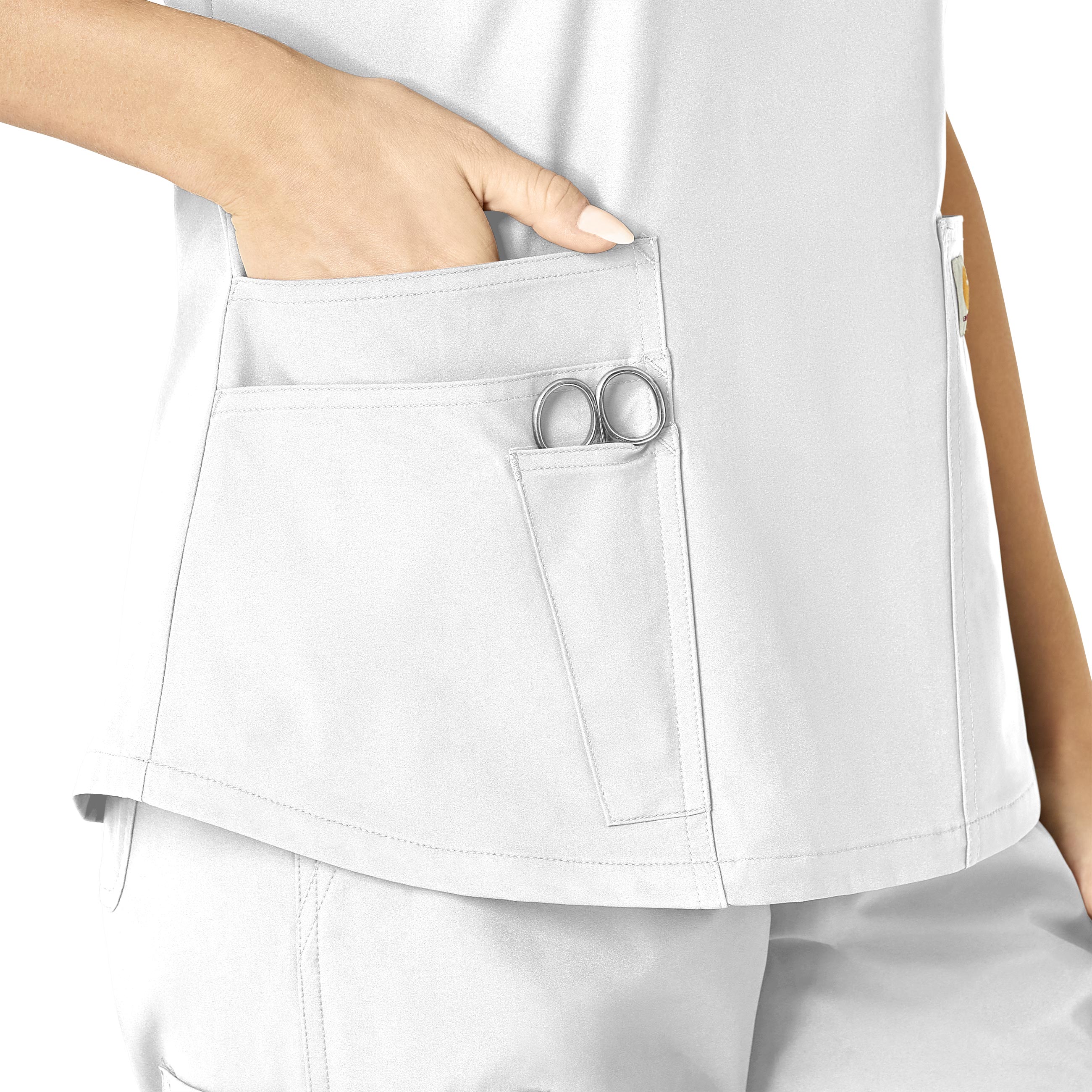 Force Essentials C12113 V-Neck Scrub Top White