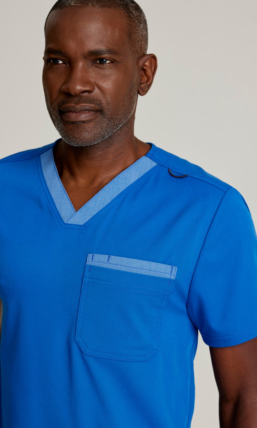 Grey's Anatomy Spandex Stretch GRST204 Ethan Scrub Top New Royal