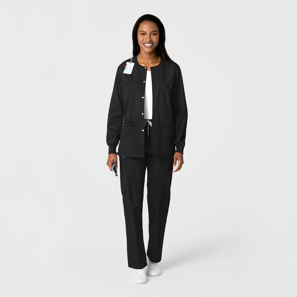 WonderWORK 800 Unisex Snap Front Jacket Black