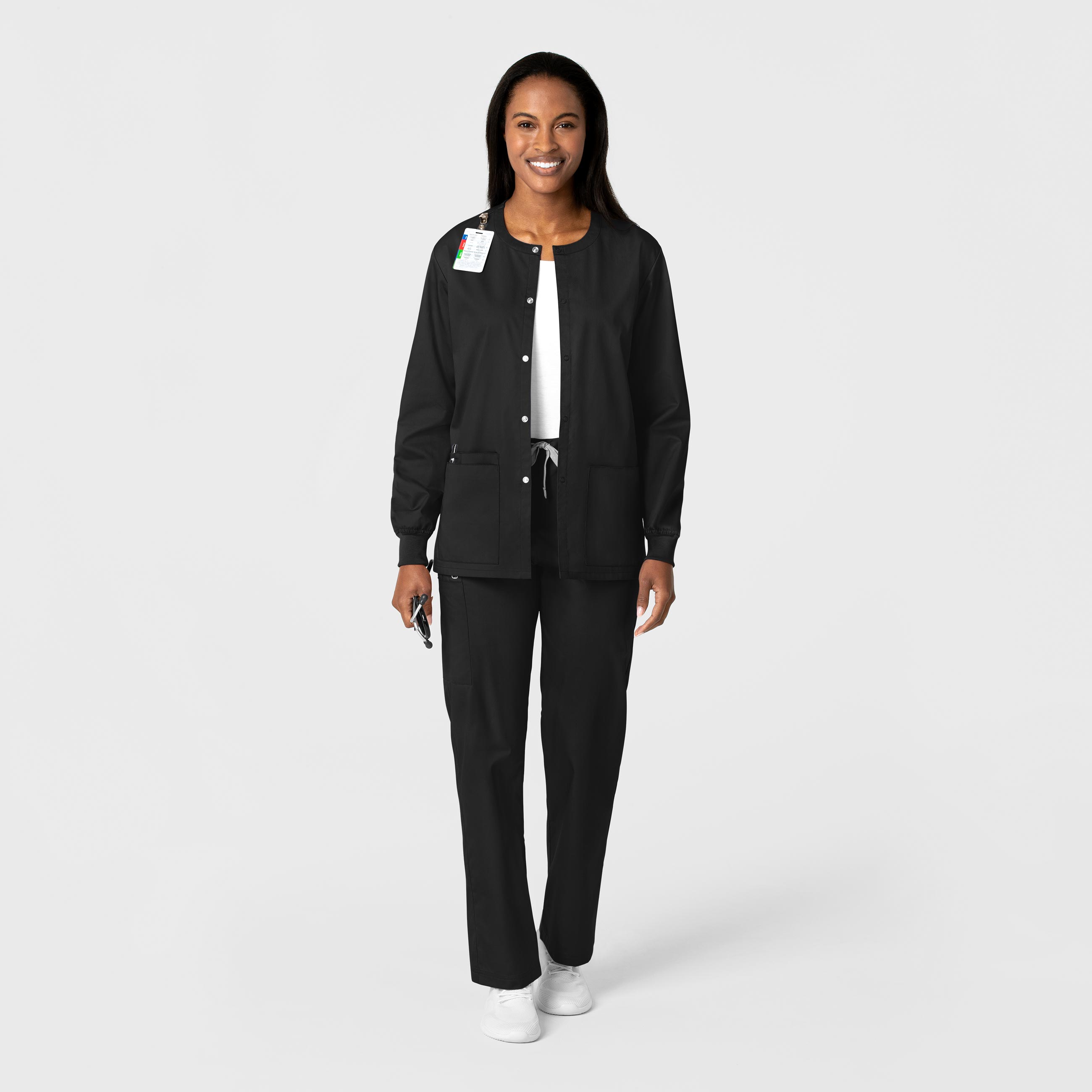 WonderWORK 800 Unisex Snap Front Jacket Black