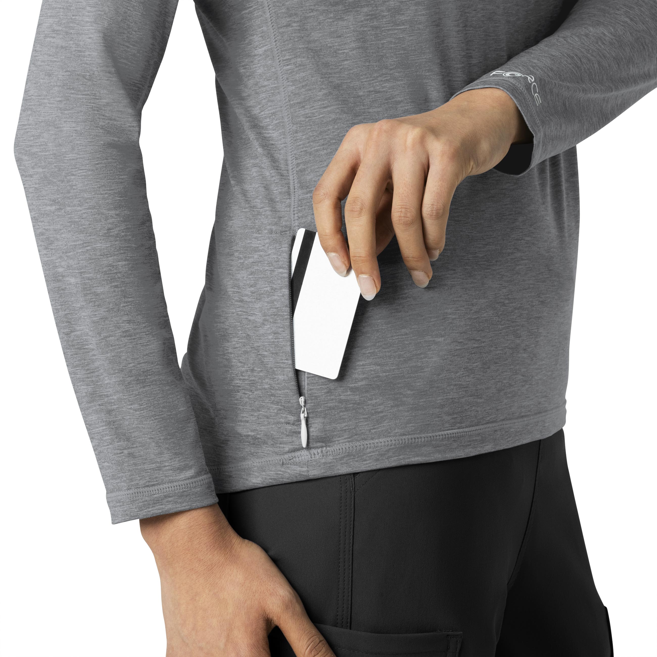 Force Sub-Scrubs C31009 Performance Long Sleeve Tee Grey Heather