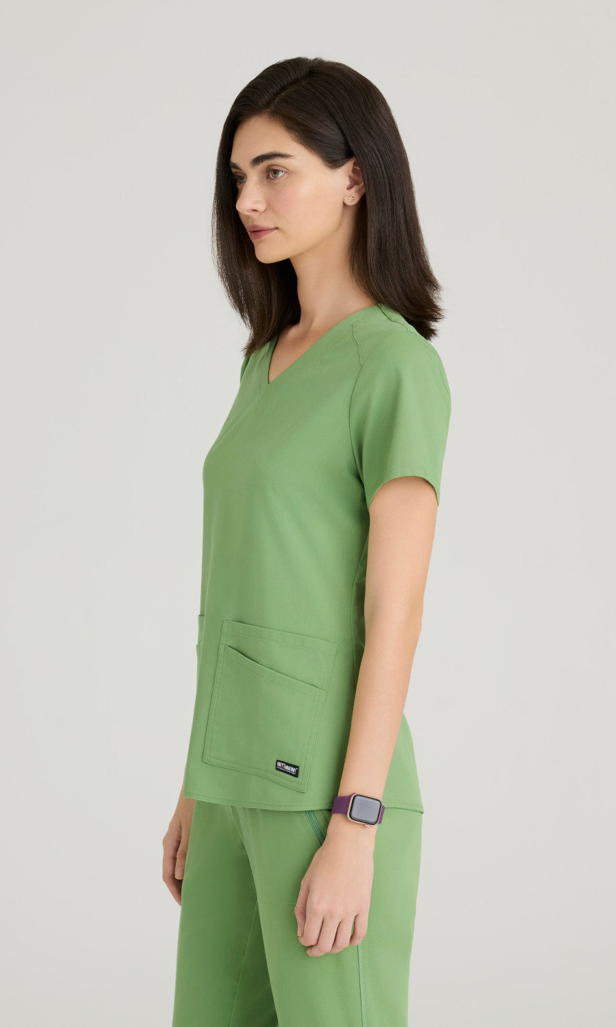 Grey's Anatomy Spandex Stretch GRST011 Emma Top Sweet Basil