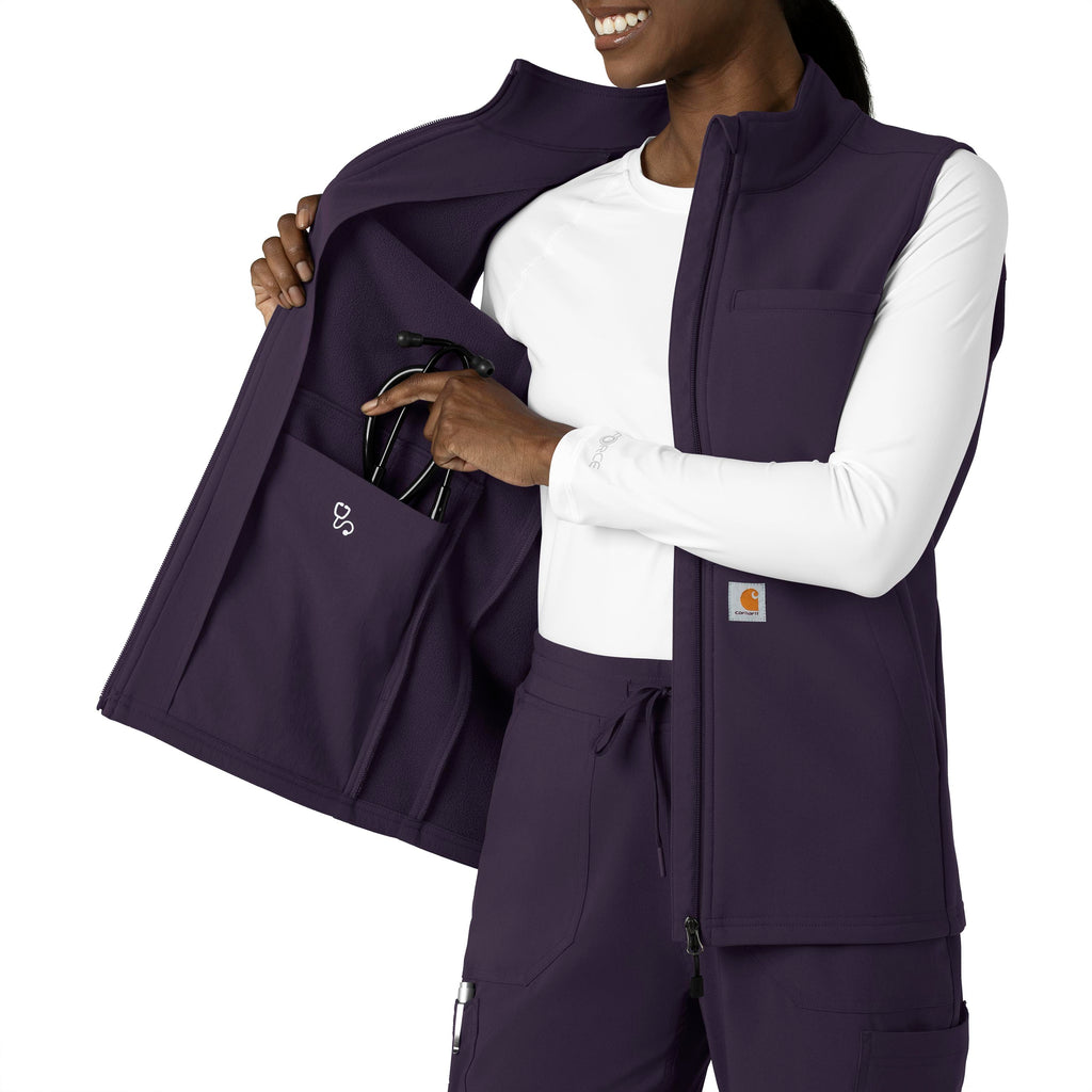 Rugged Flex C83023 Bonded Fleece Vest Black Plum