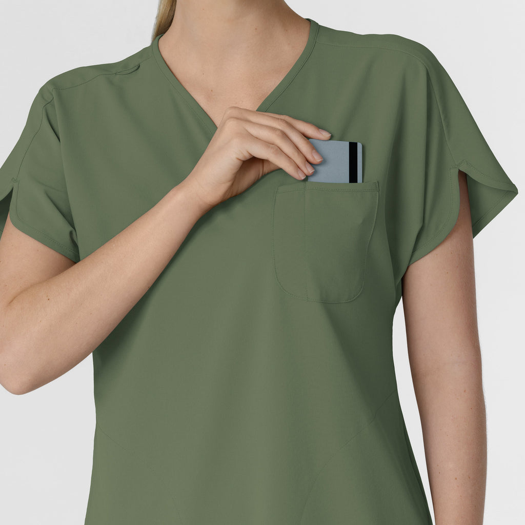 RENEW 6634 Dolman Scrub Top Olive