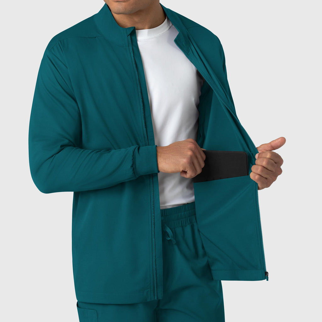 Boundless 8351 Men's Warm Up Scrub Jacket Caribbean