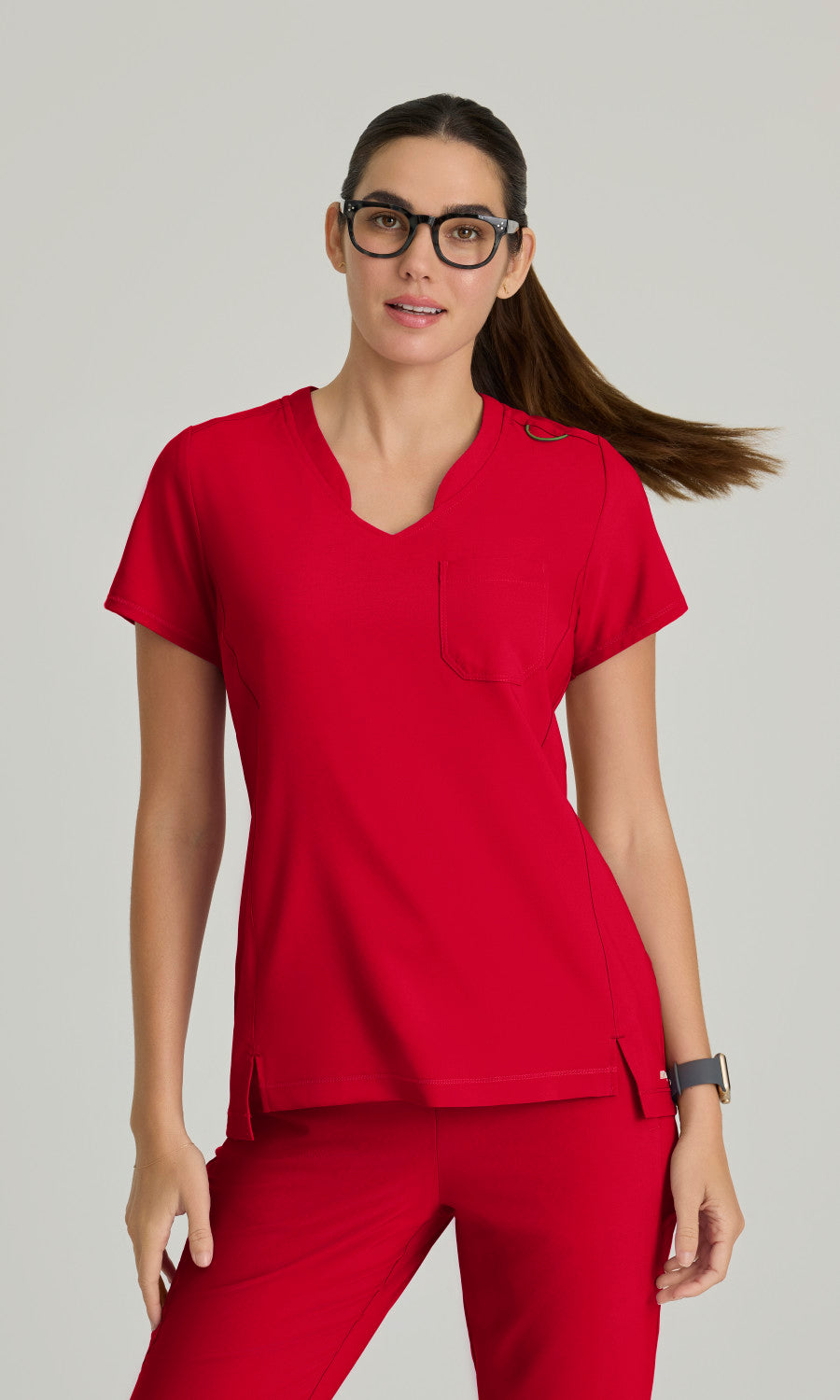 Grey's Anatomy Evolve GSST181 Sway Tuck-In Scrub Top True Red