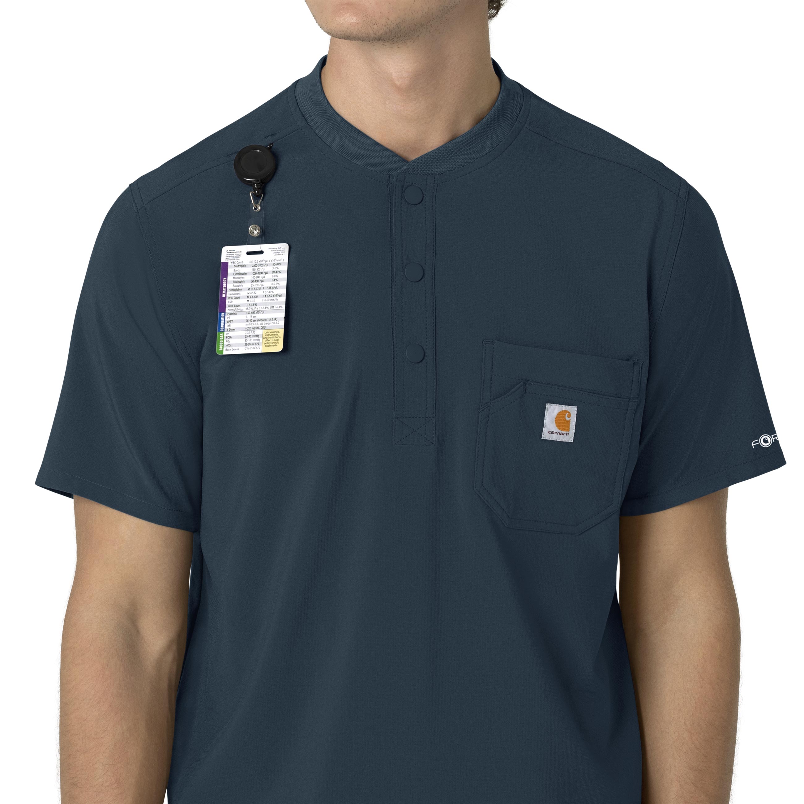 Force Cross-Flex C16310 Men's Henley Scrub Top Navy