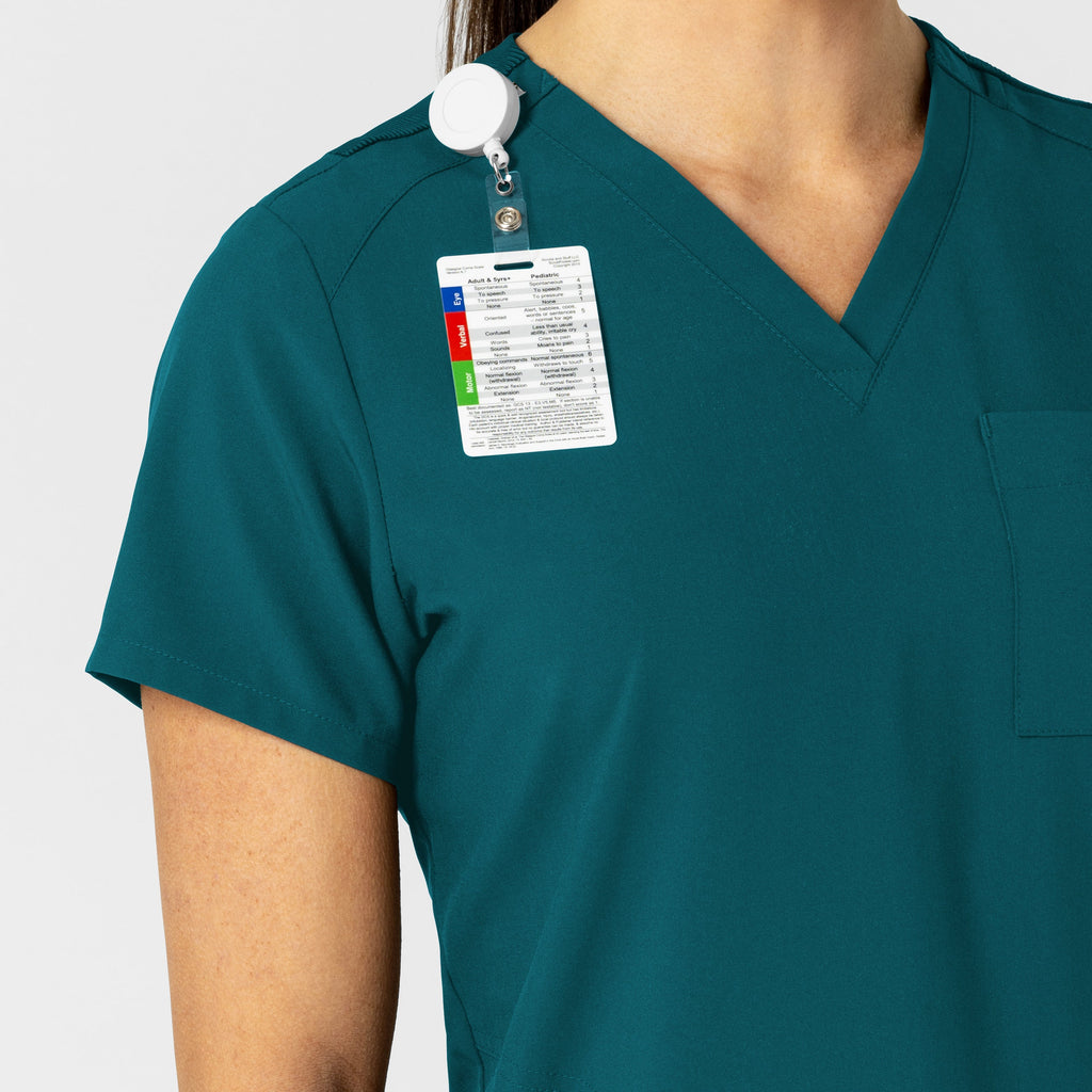 W123 6045 Flex-n-Reach V-Neck Scrub Top Caribbean