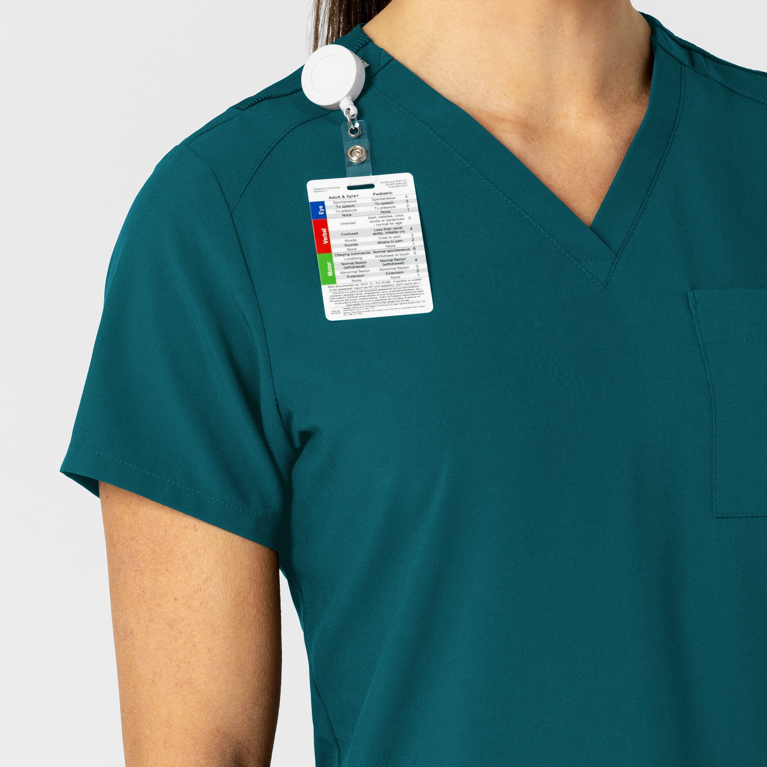 W123 6045 Flex-n-Reach V-Neck Scrub Top Caribbean