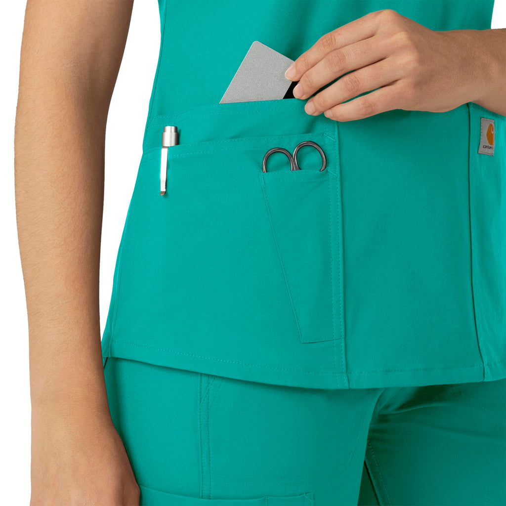 Force Essentials C12113 V-Neck Scrub Top Teal Blue