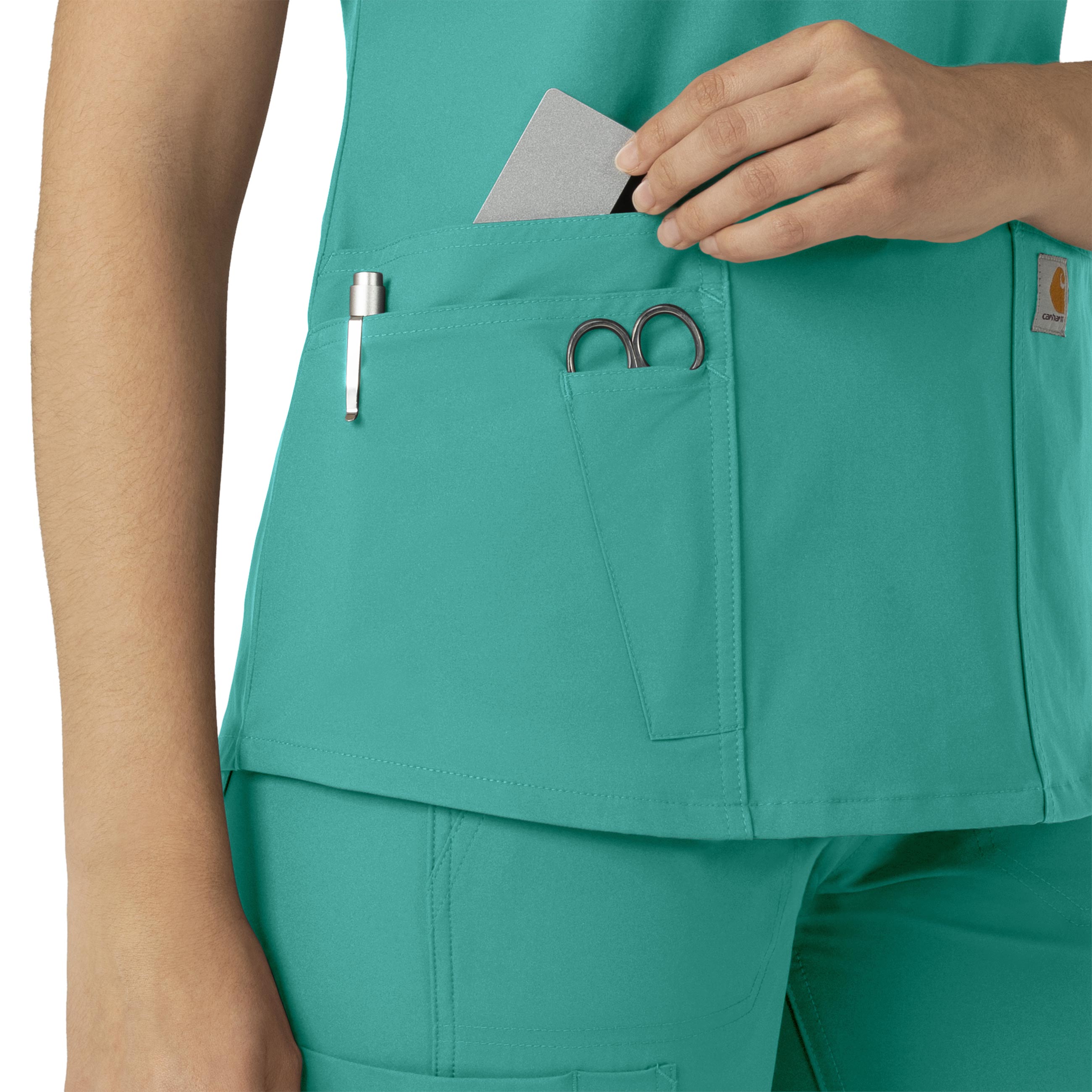 Force Essentials C12113 V-Neck Scrub Top Teal Blue