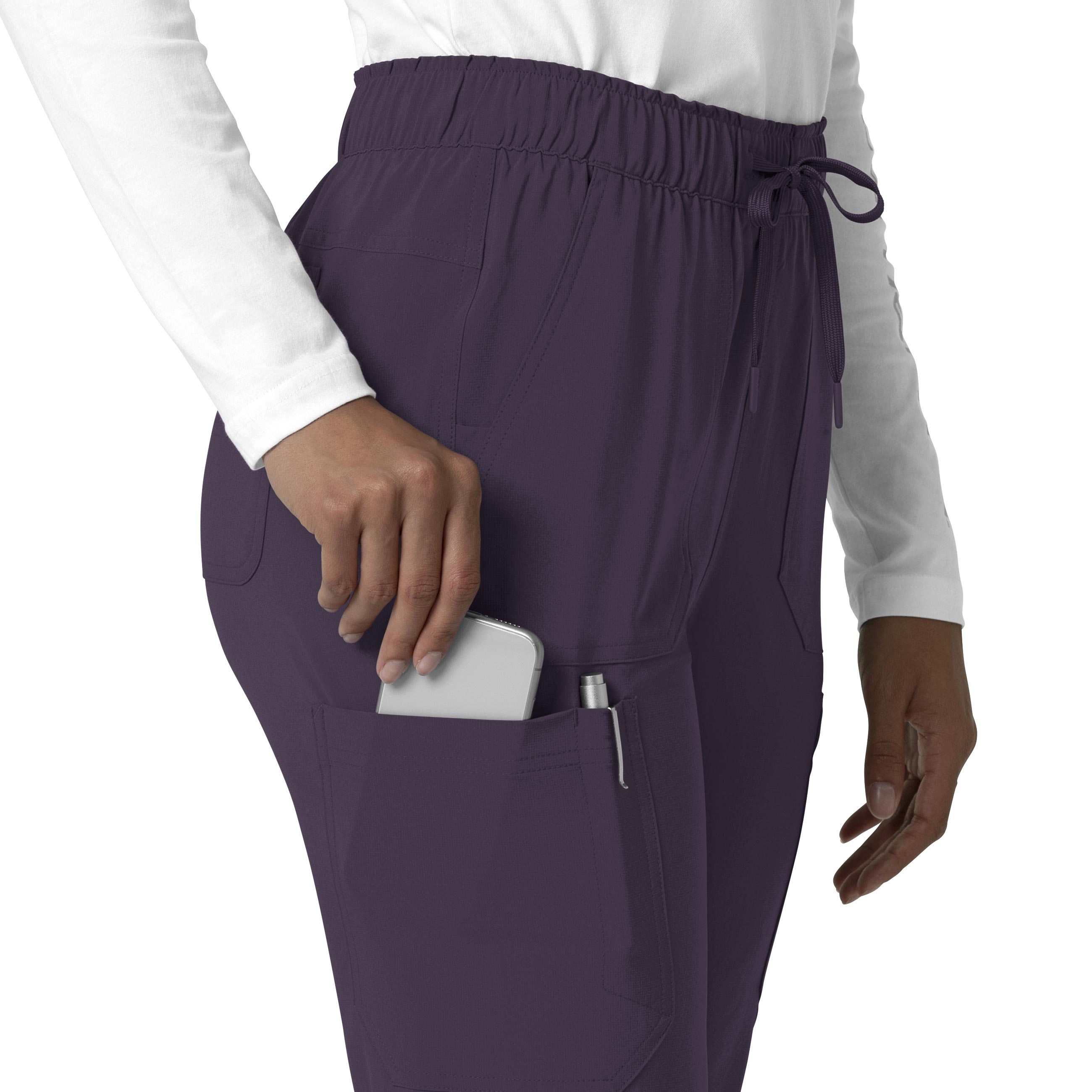 Force Cross-Flex C53210 Straight Leg Cargo Scrub Pants Black Plum