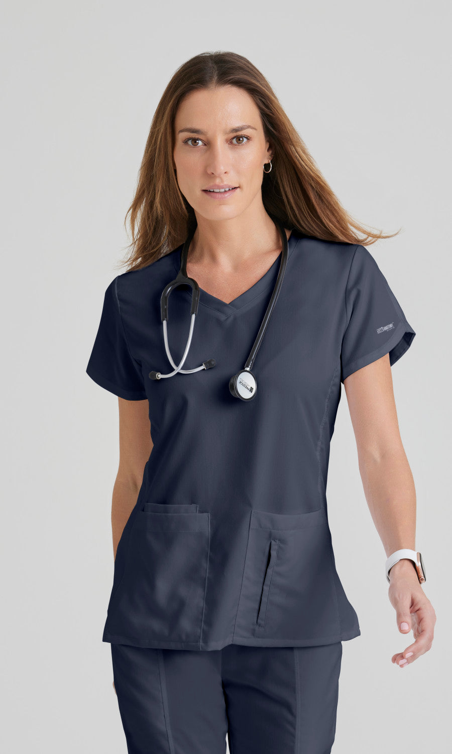 Grey's Anatomy 41423 Cora Scrub Top Steel