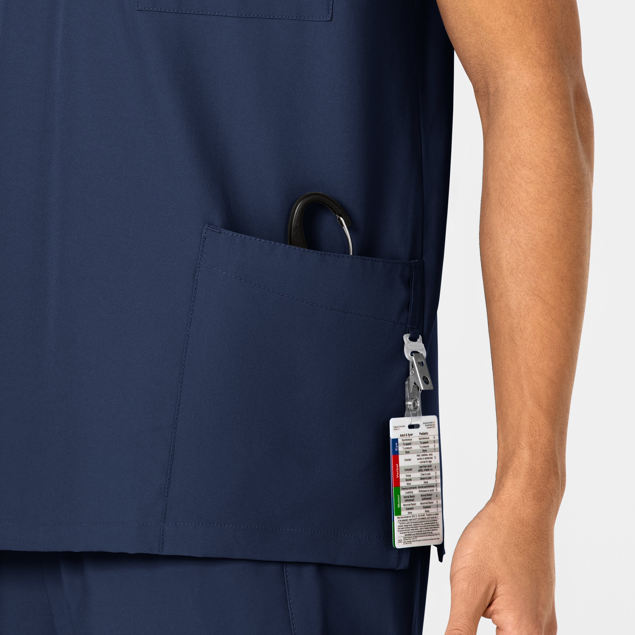 W123 6855 Unisex 4 Pocket Utility Scrub Top Navy