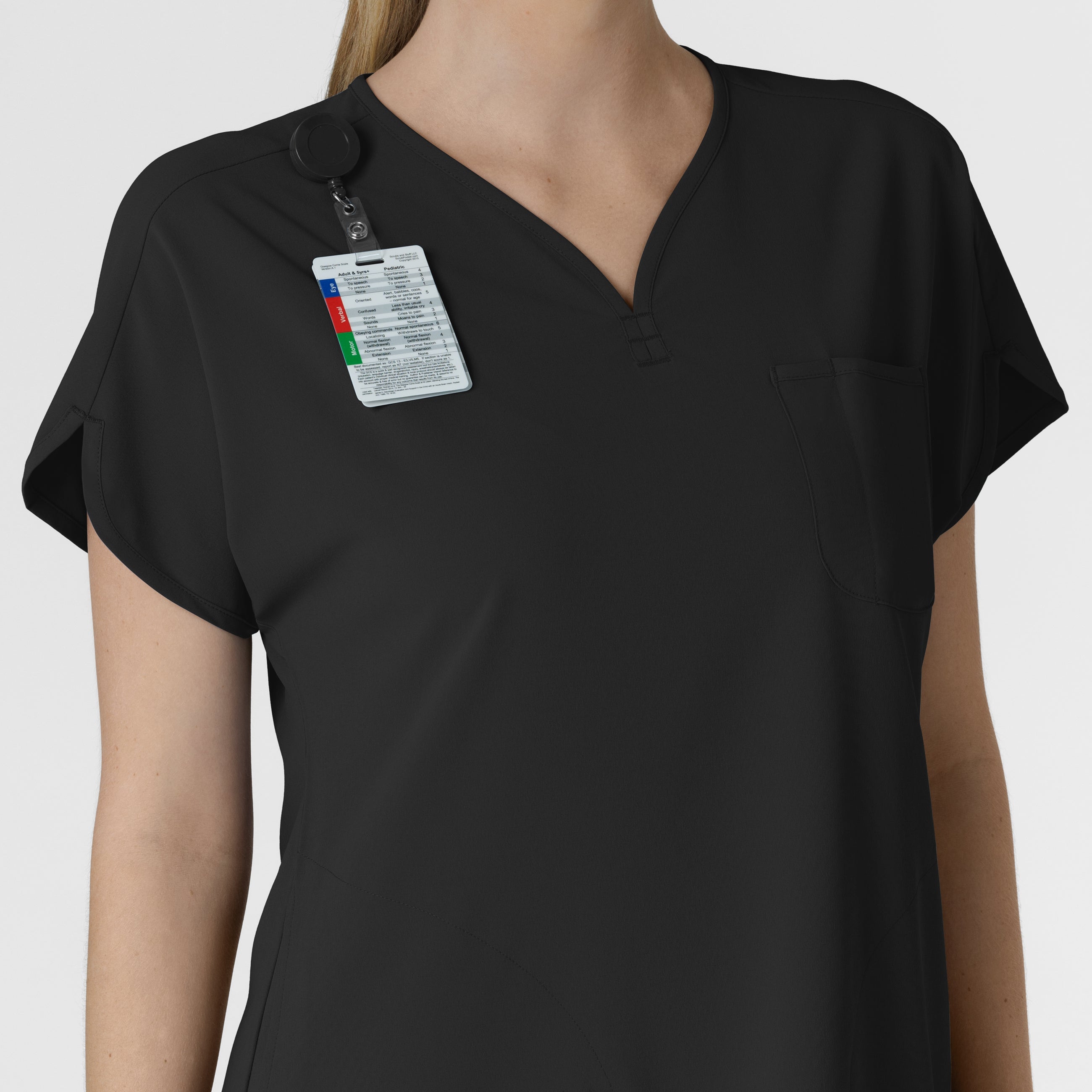 RENEW 6634 Dolman Scrub Top Black