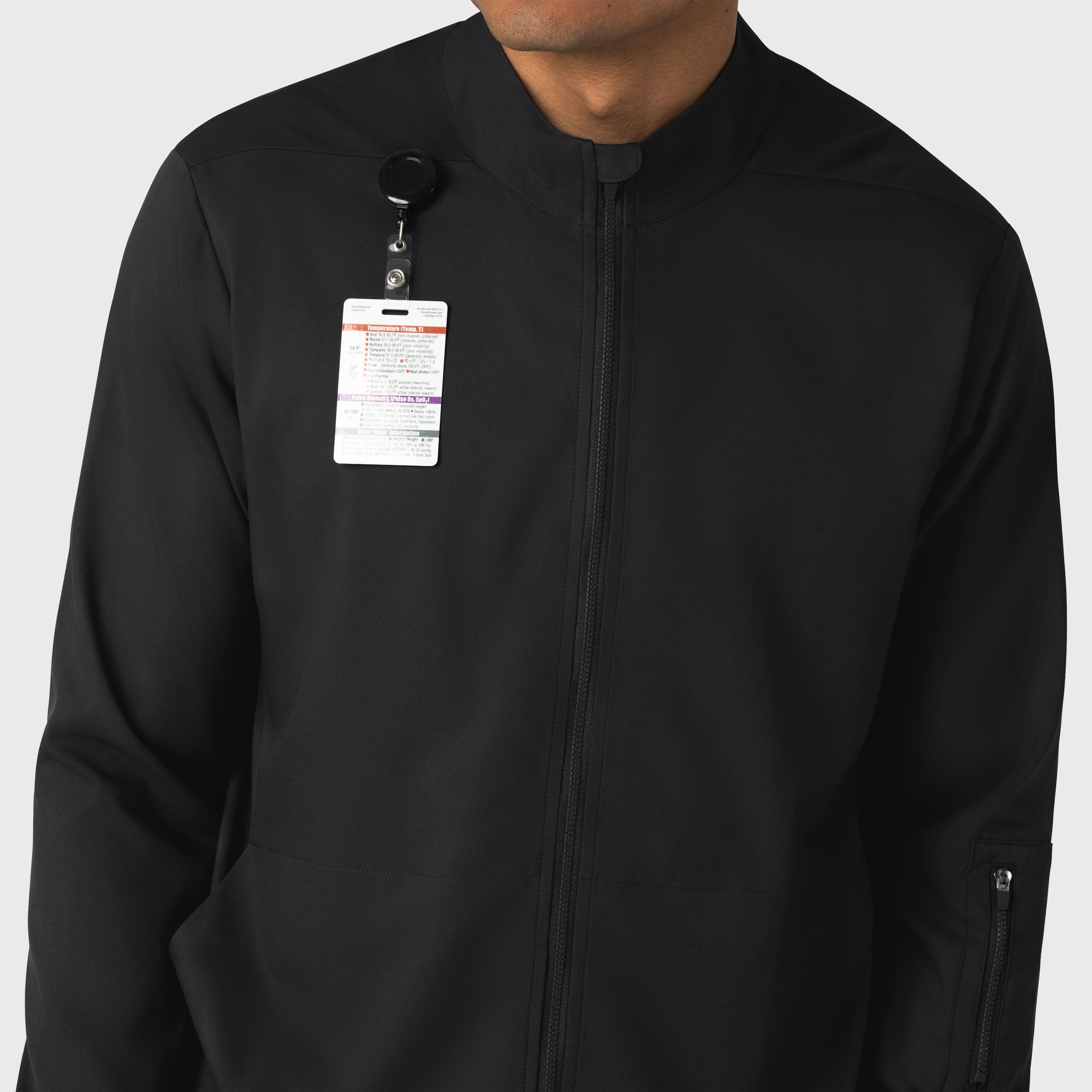Boundless 8351 Men's Warm Up Scrub Jacket Black