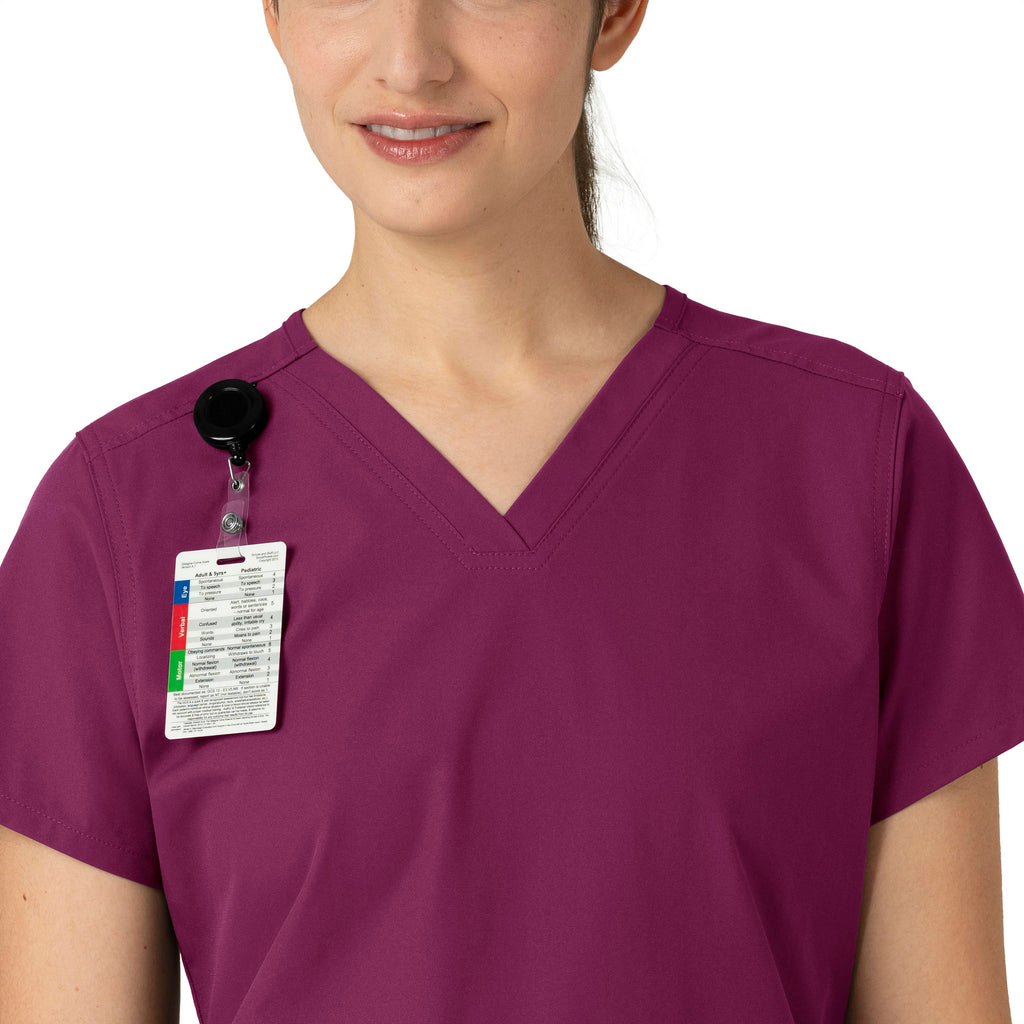 Force Essentials C12113 V-Neck Scrub Top Wine