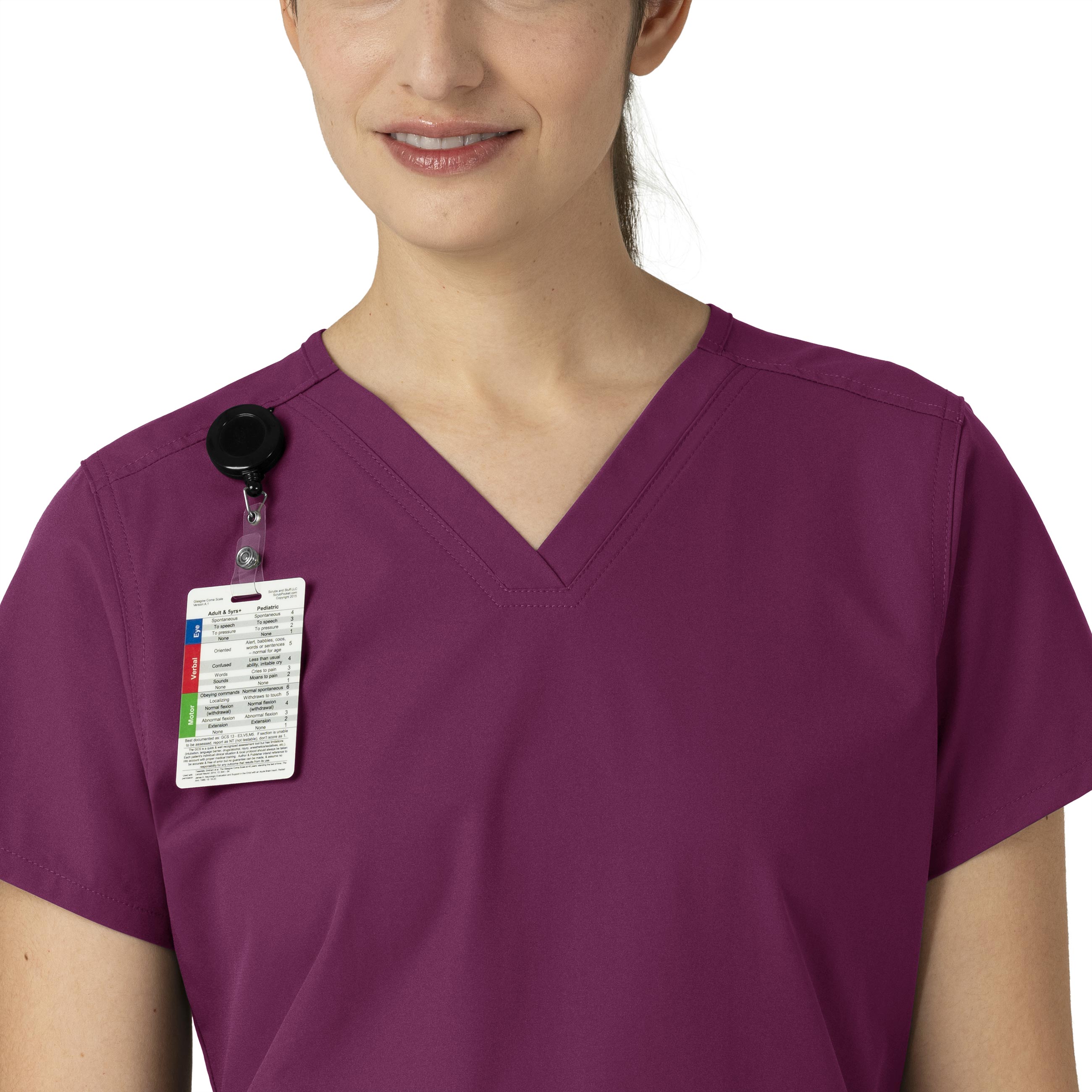 Force Essentials C12113 V-Neck Scrub Top Wine