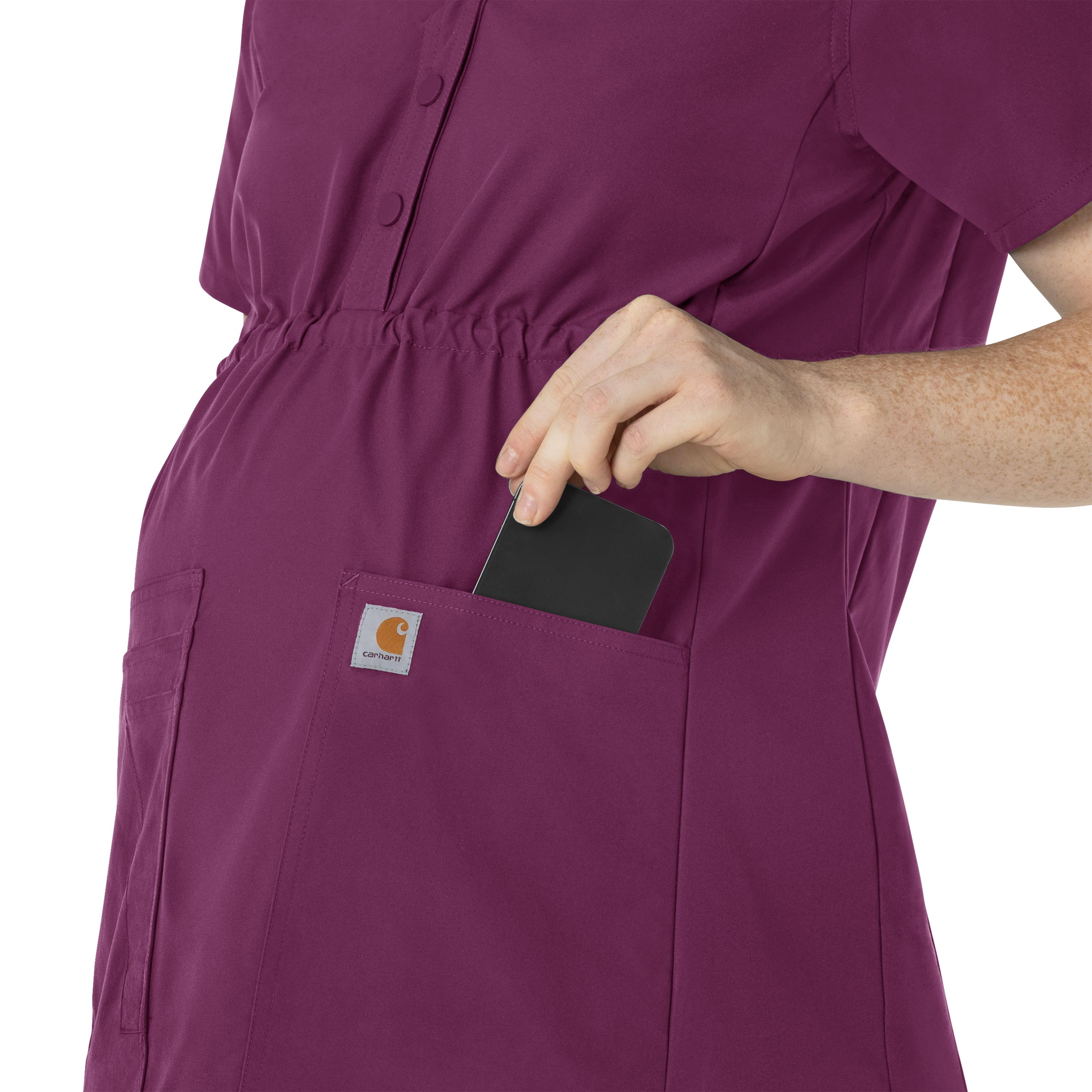 Force Essentials C14113 Henley Maternity Scrub Top Wine