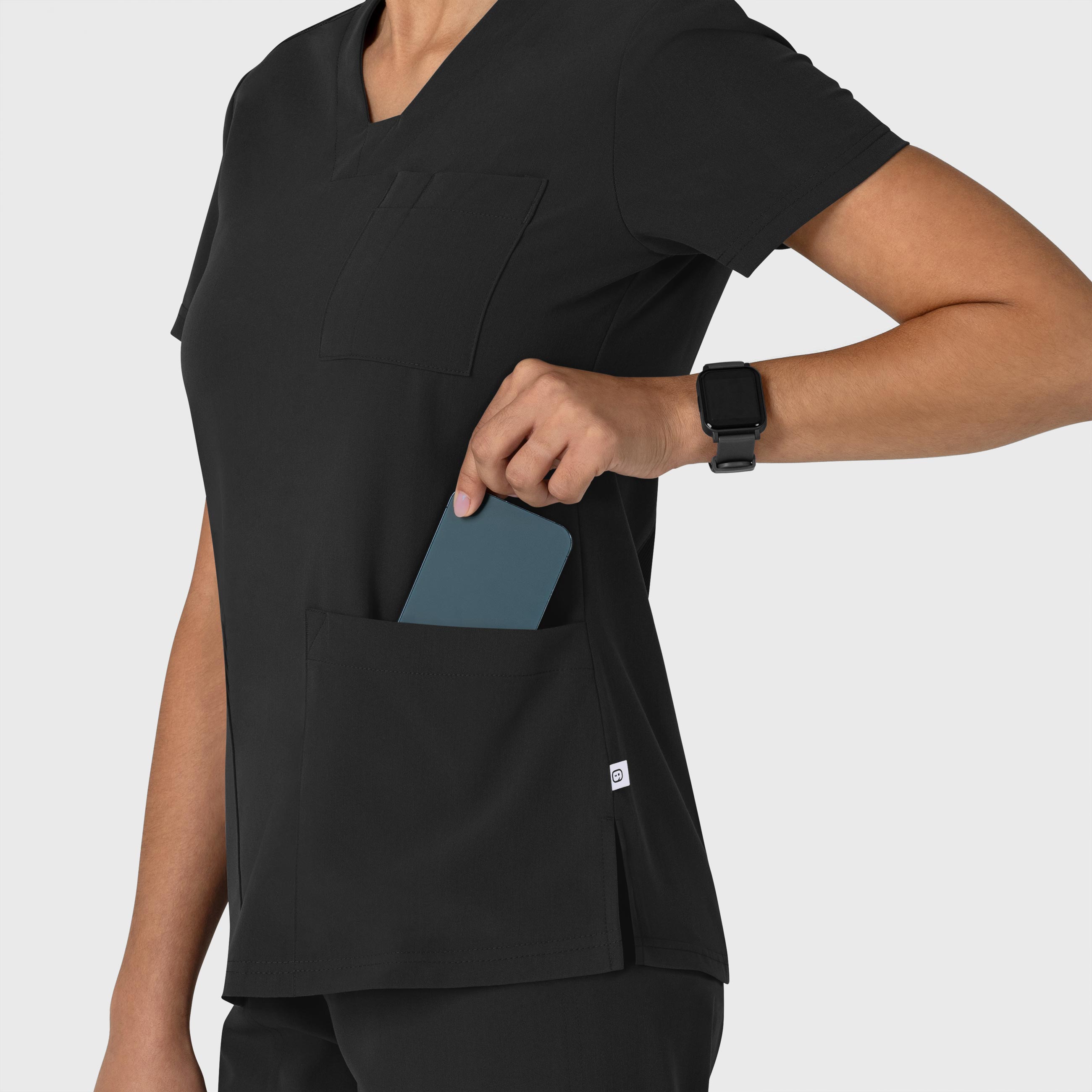 Nova 6132 Flex-n-Reach V-Neck Scrub Top Black