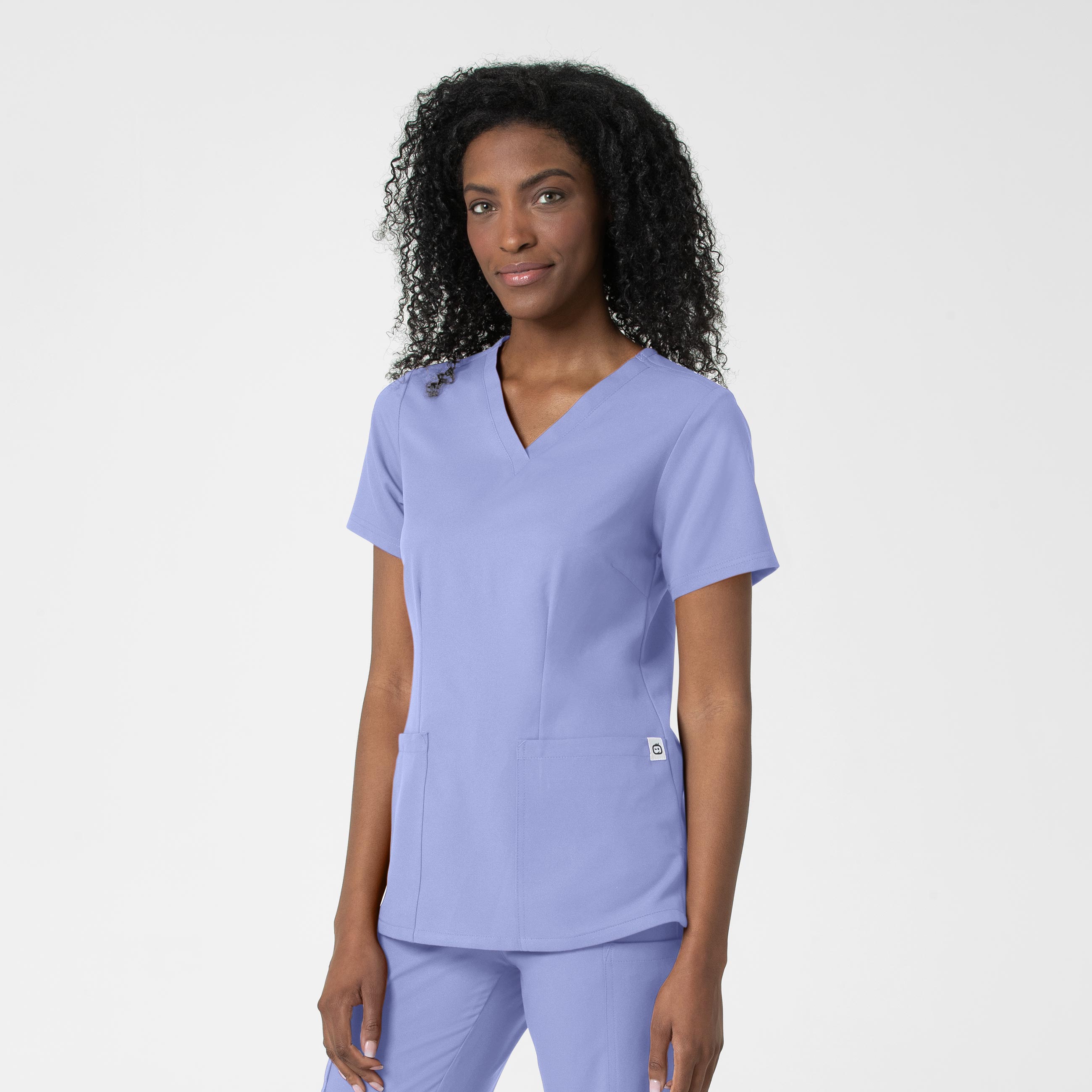Thrive 6122 Fitted 3-Pocket V-Neck Scrub Top Ceil Blue