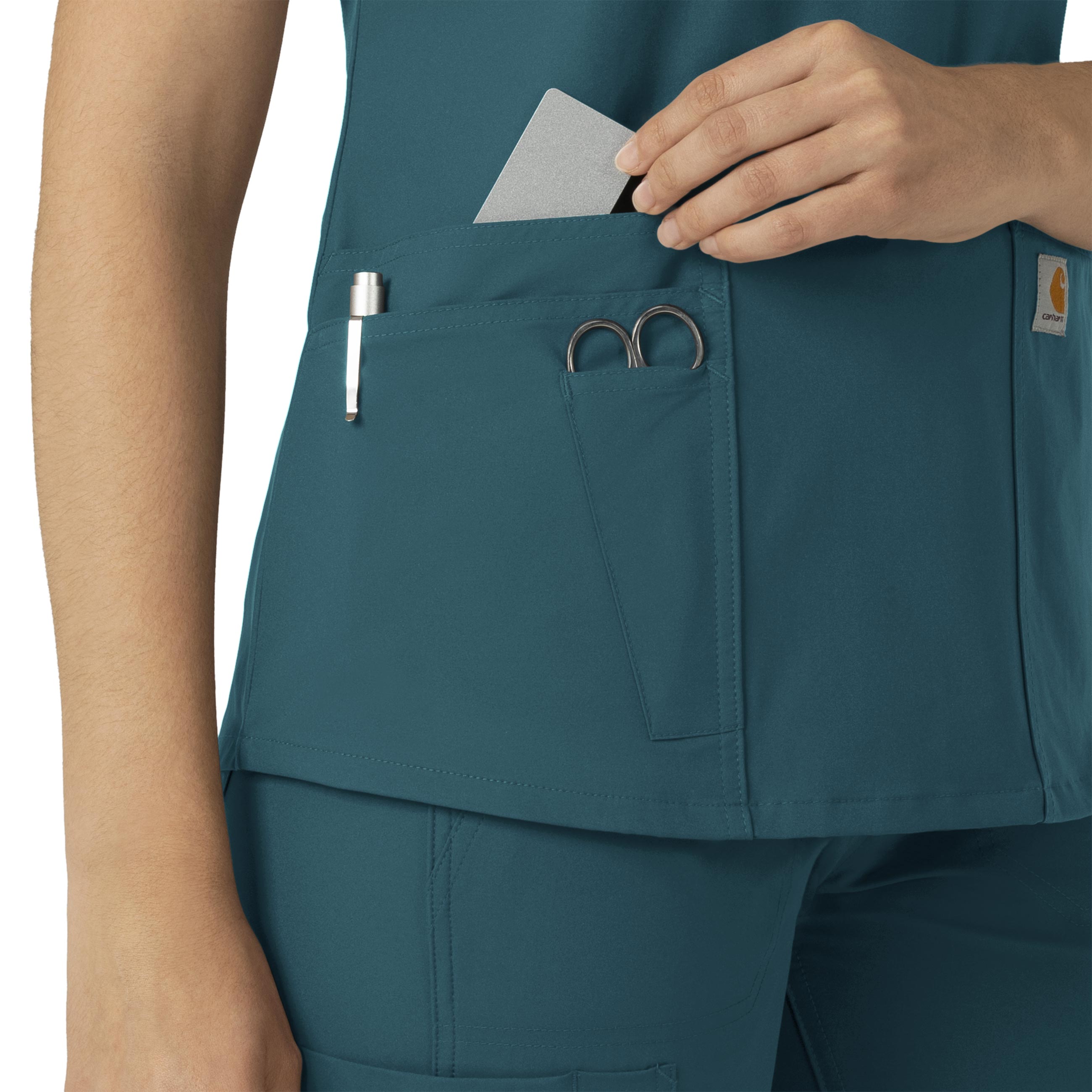 Force Essentials C12113 V-Neck Scrub Top Caribbean Blue