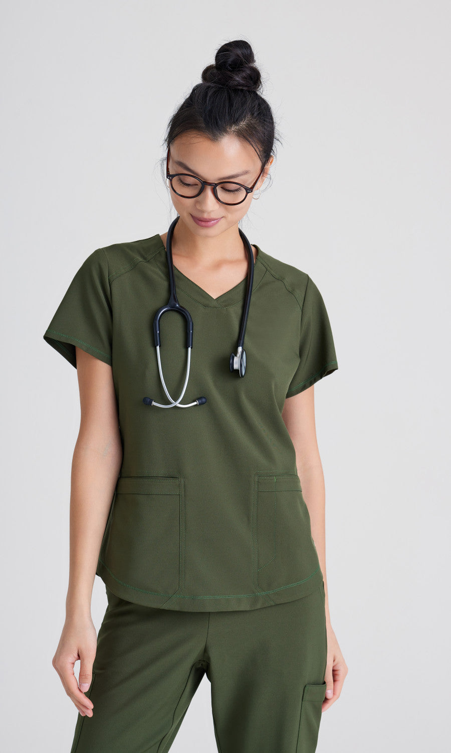 Grey's Anatomy Evolve GSST180 Rhythm Scrub Top Fern