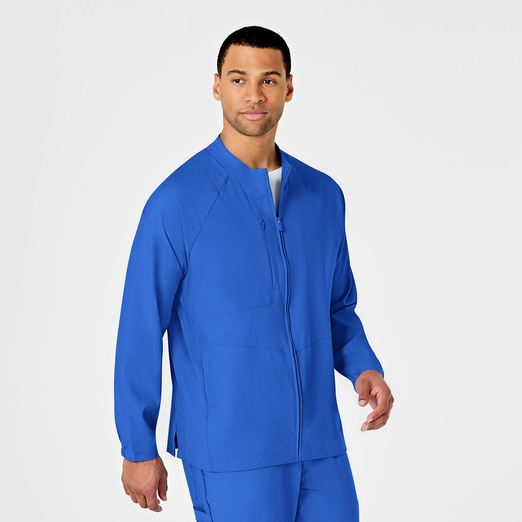 W123 8355 Men's Zip Front Warm Up Jacket Royal