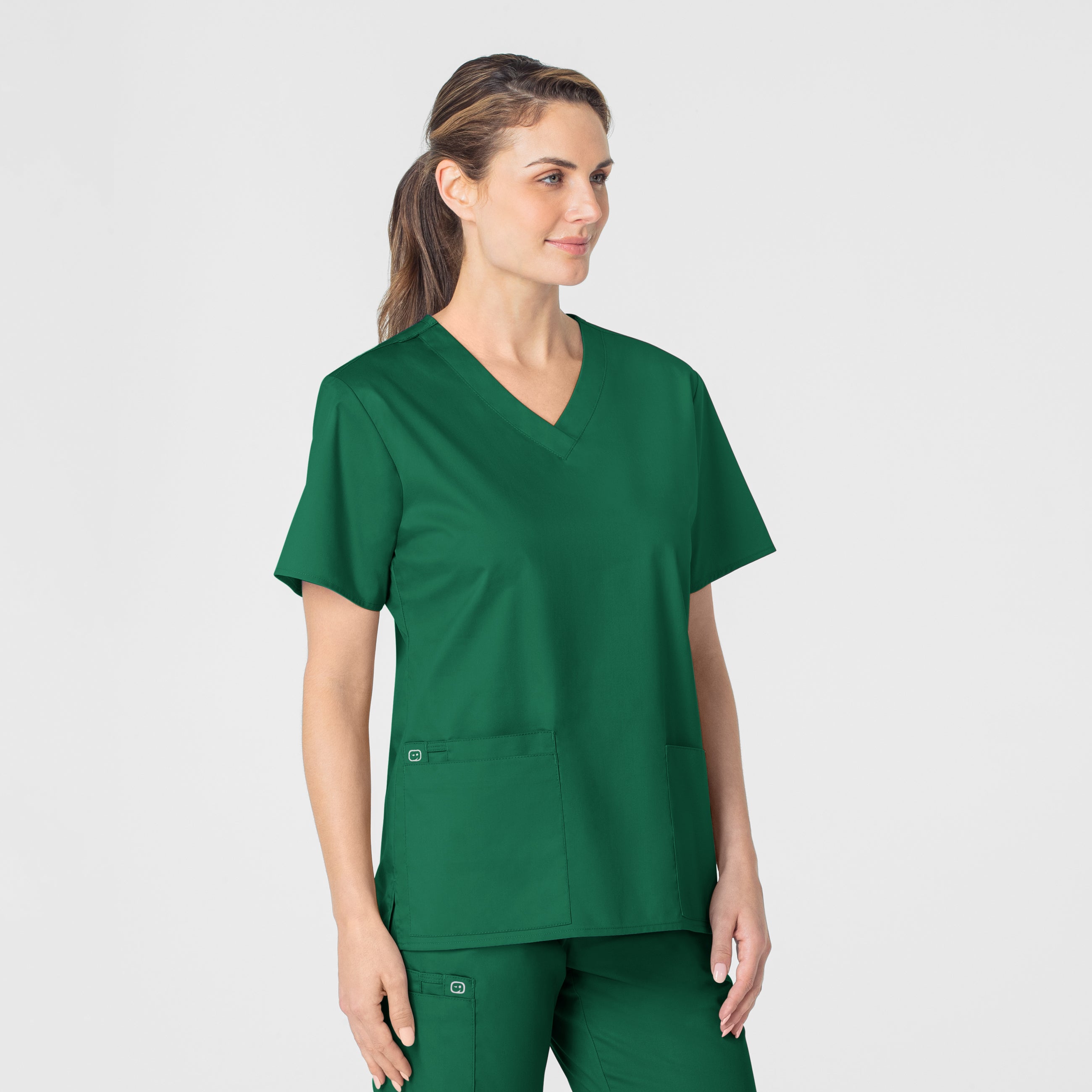 WonderWORK 101 V-Neck Scrub Top Hunter