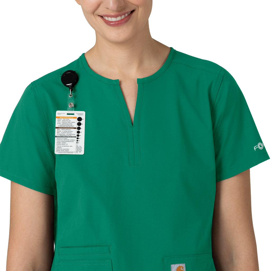 Force Essentials C12213 Notch Neck Tunic Scrub Top Hunter
