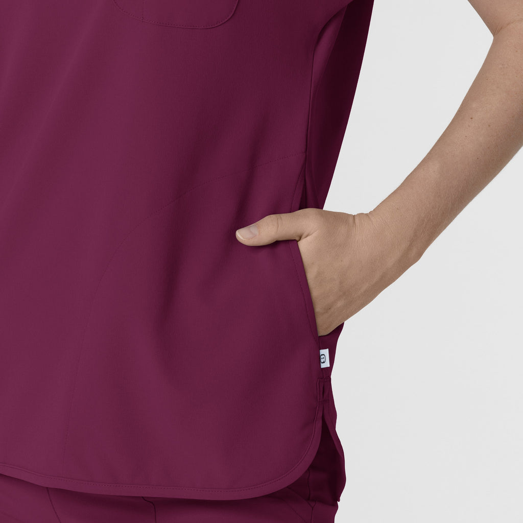 RENEW 6634 Dolman Scrub Top Wine