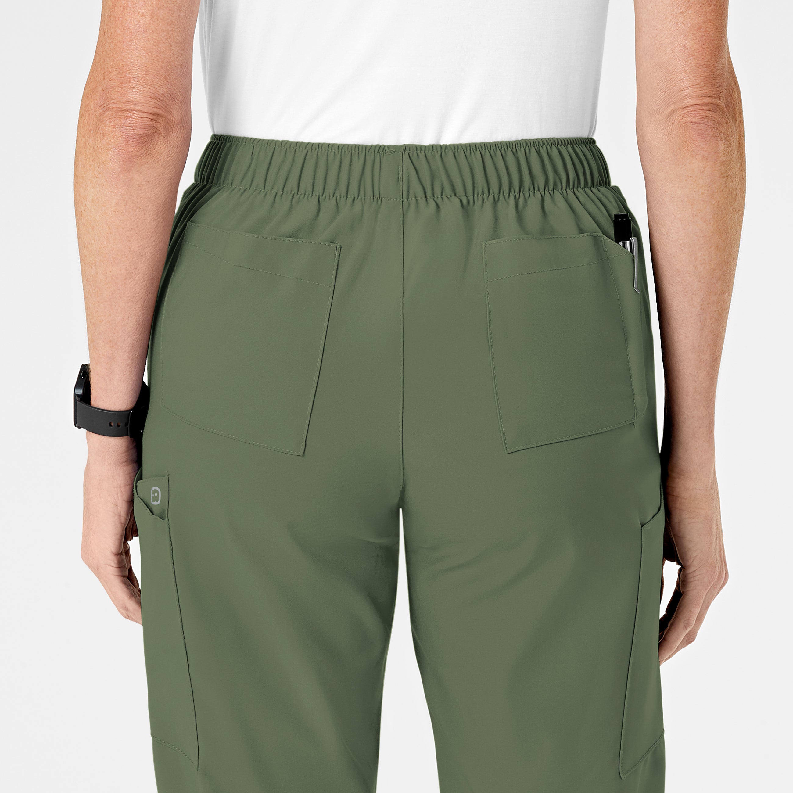 W123 5155 Flat Front Cargo Scrub Pants Olive