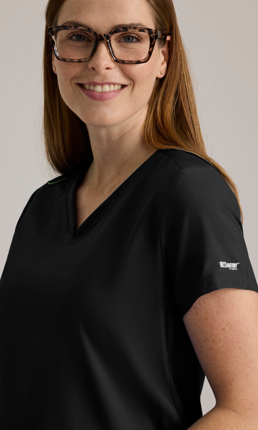 Grey's Anatomy Evolve GSST262 Promise Maternity Scrub Top Black