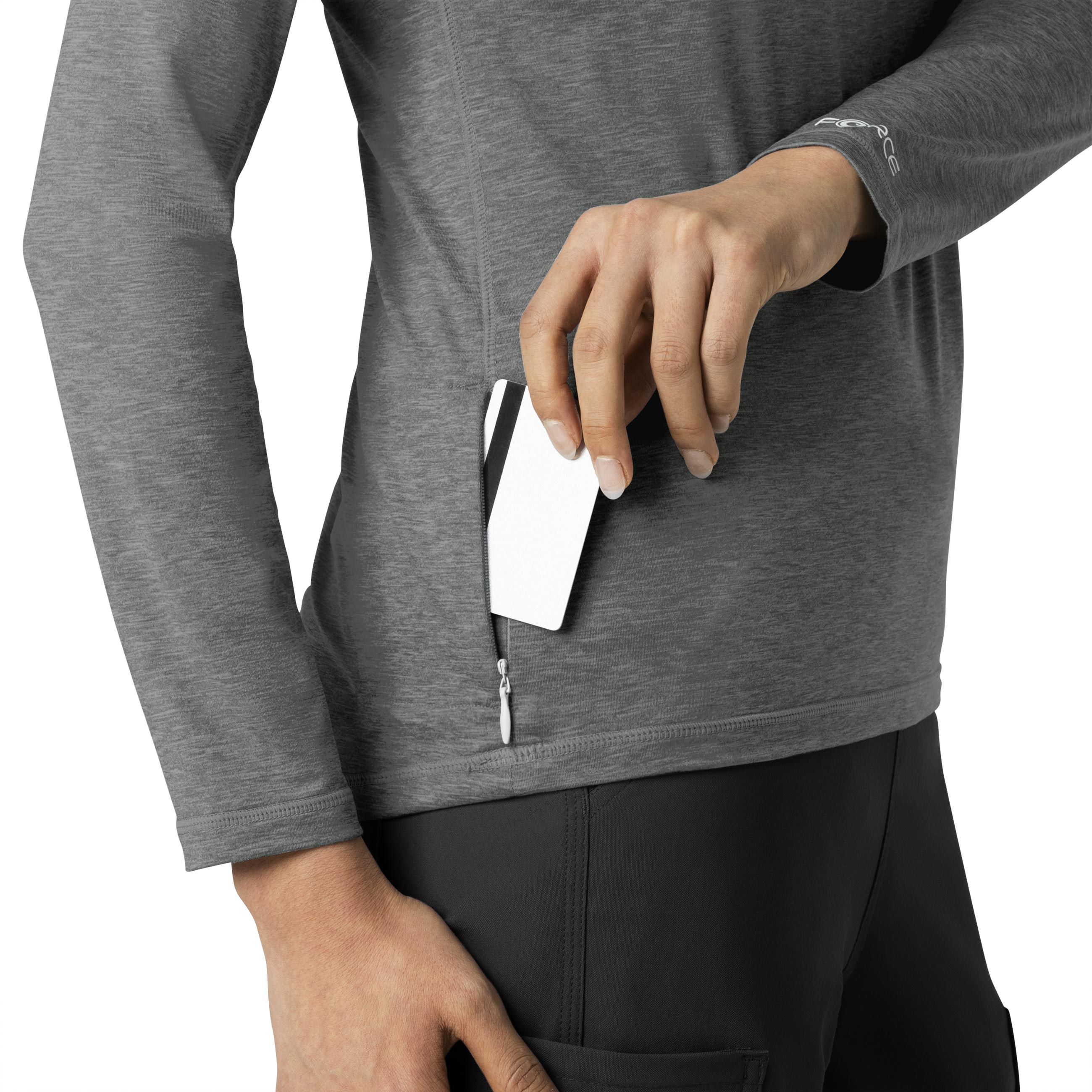 Force Sub-Scrubs C31009 Performance Long Sleeve Tee Pewter Heather